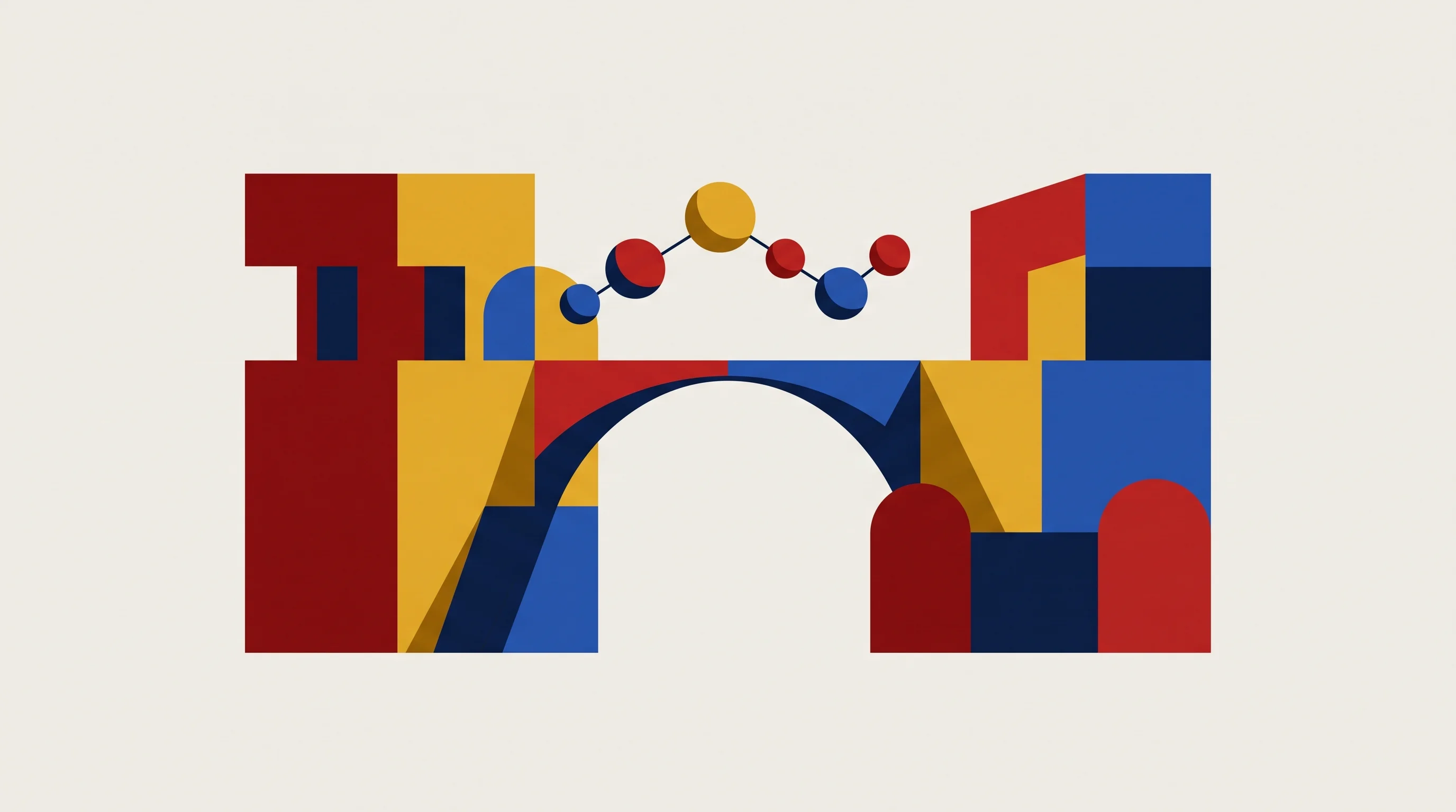 Digital illustration for article section "The Strategy Gap" in "Article Cannot Be Published: Trapeons Startup Unverifiable" - A minimalist, conceptual illustration representing international collaboration and bridging a strate...