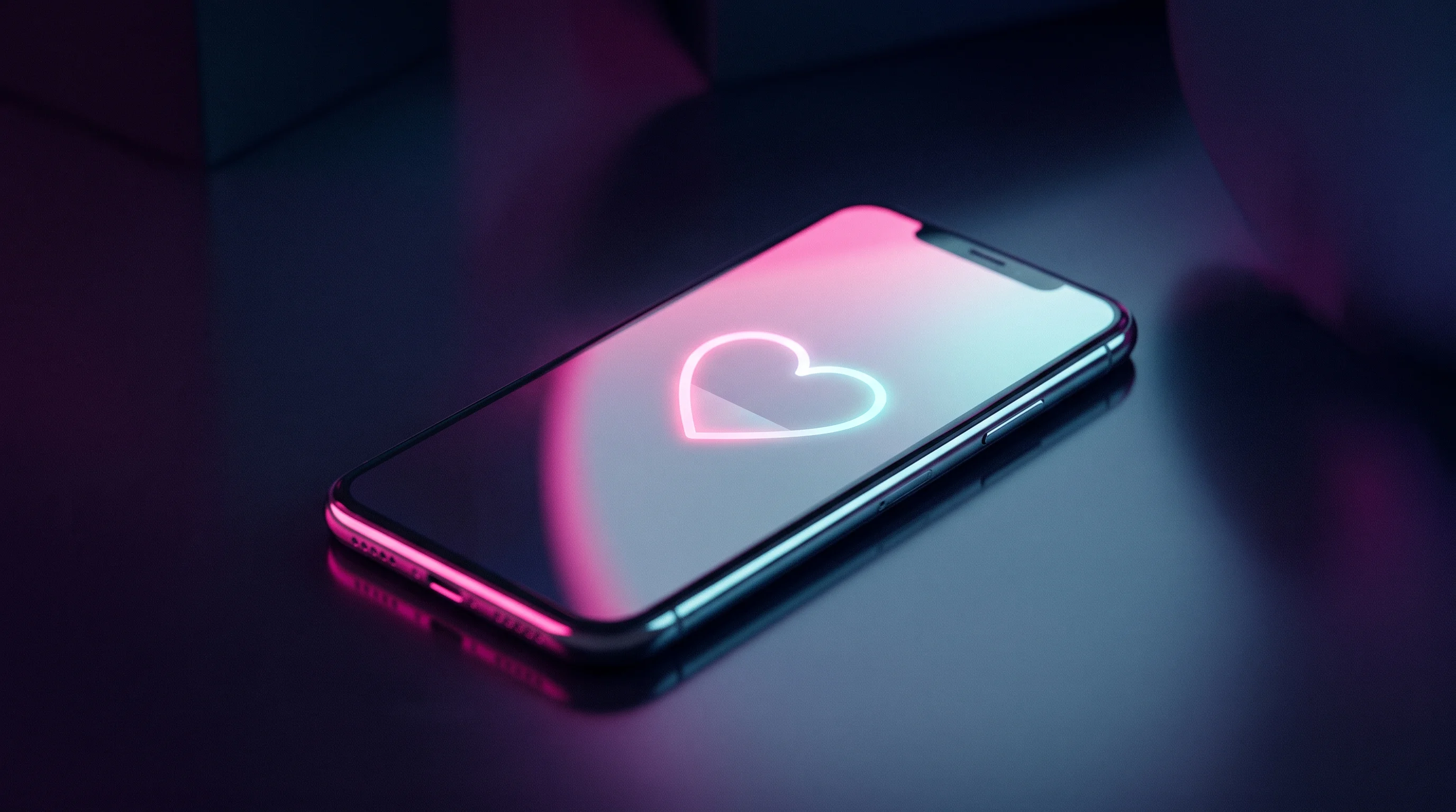 Digital illustration for article section "The Burnout Is Real" in "Hinge Founder Raises $18M for Overtone, AI Voice Dating Service" - A clean, minimal, and conceptual composition featuring a single, sleek modern smartphone resting on ...