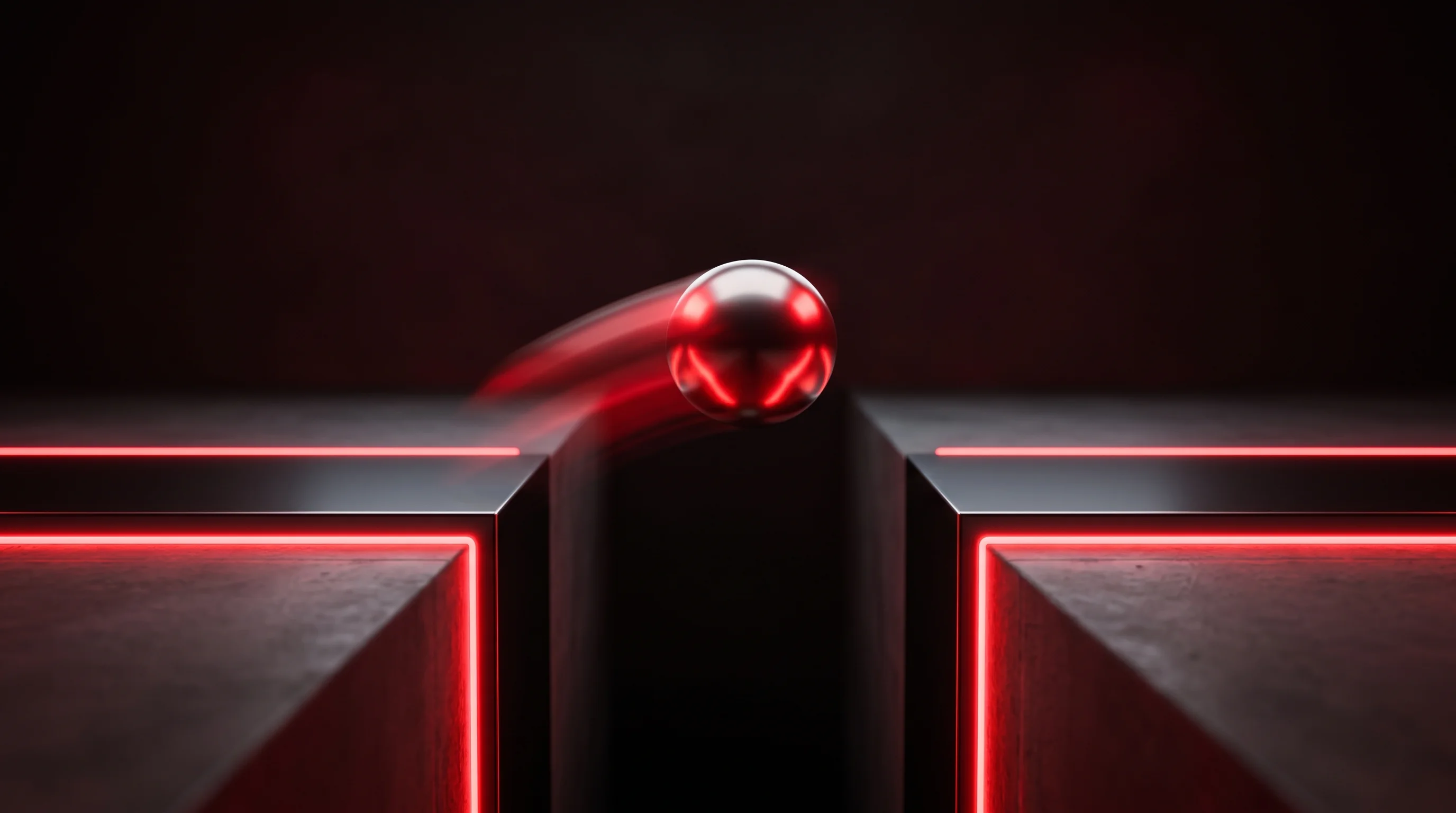 Digital illustration for article section "What Happens Next" in "AI Security Startups Raise $855M Across 150+ Seed Rounds in 2026" - A sleek, polished metallic sphere representing fast-moving capital suspended in mid-air as it leaps ...