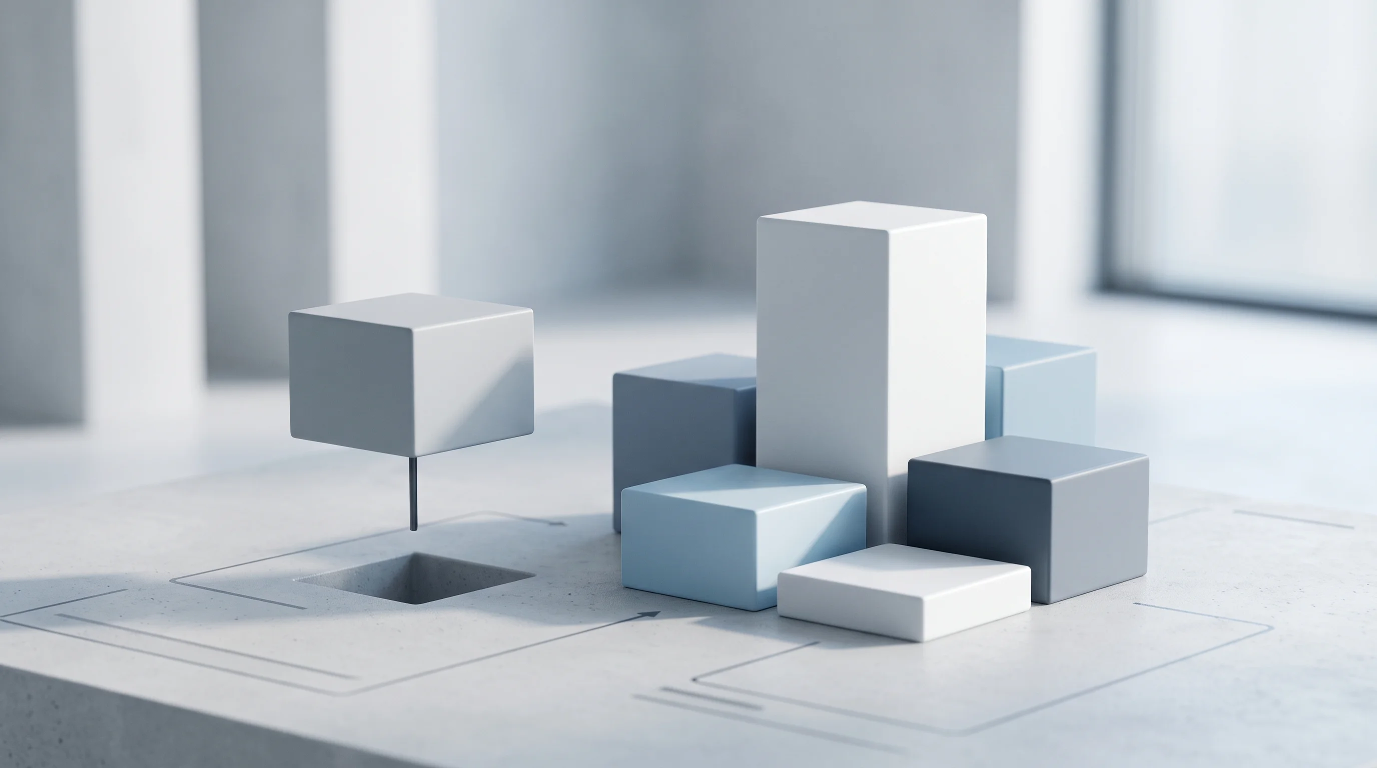 Digital illustration for article section "What the Round Signals" in "Pangram Raises $9M to Fix AI Detection's False Positive Crisis" - A clean, minimalist conceptual image representing a shifting competitive landscape, visualized throu...
