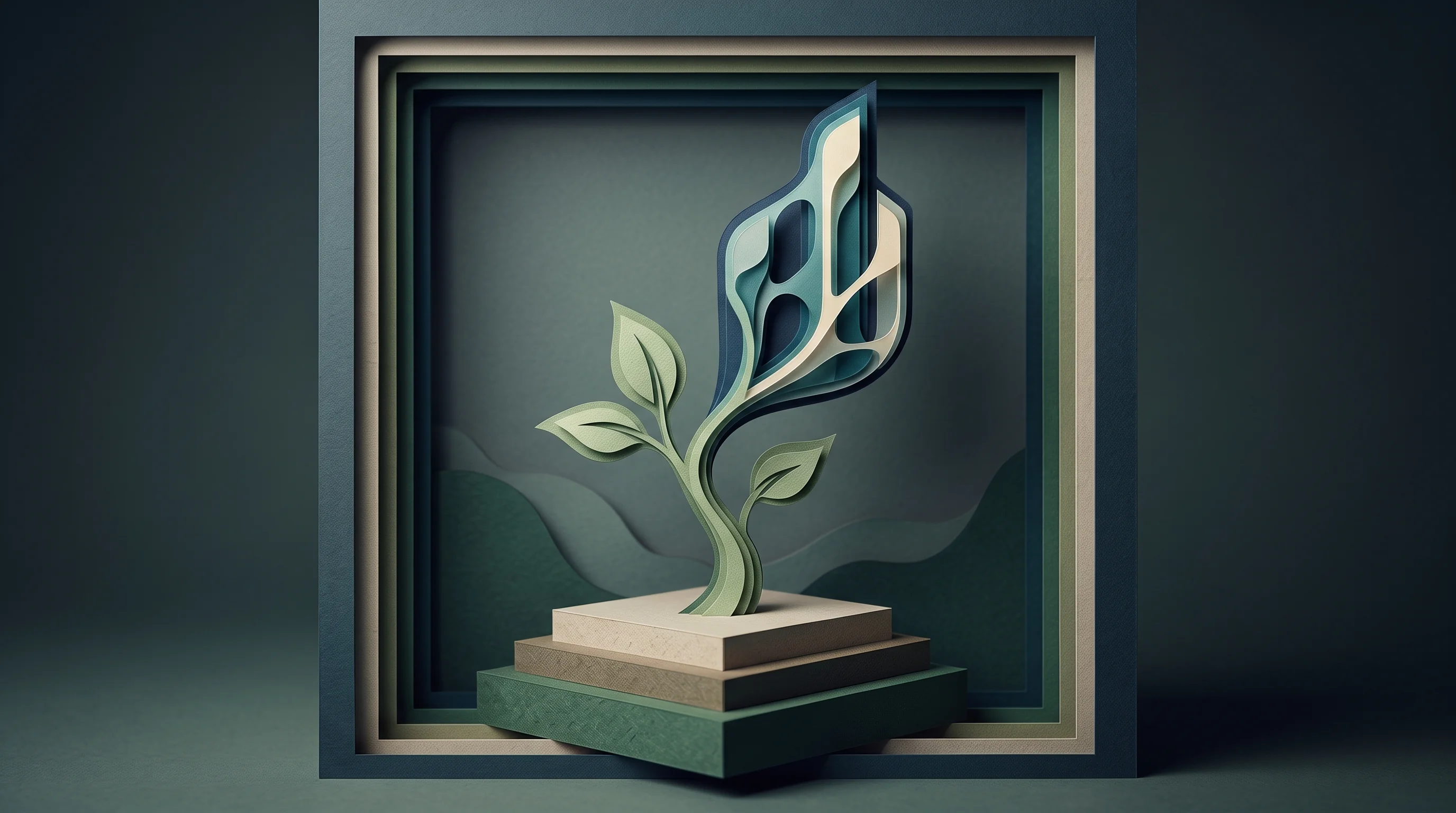 Digital illustration for article section "The Accelerator Boom" in "Bioplastics Accelerators Scale Next-Gen Materials to Multi-Kilo Output" - A conceptual and professional 3D diorama representing the rapid growth of bioplastics and biomateria...
