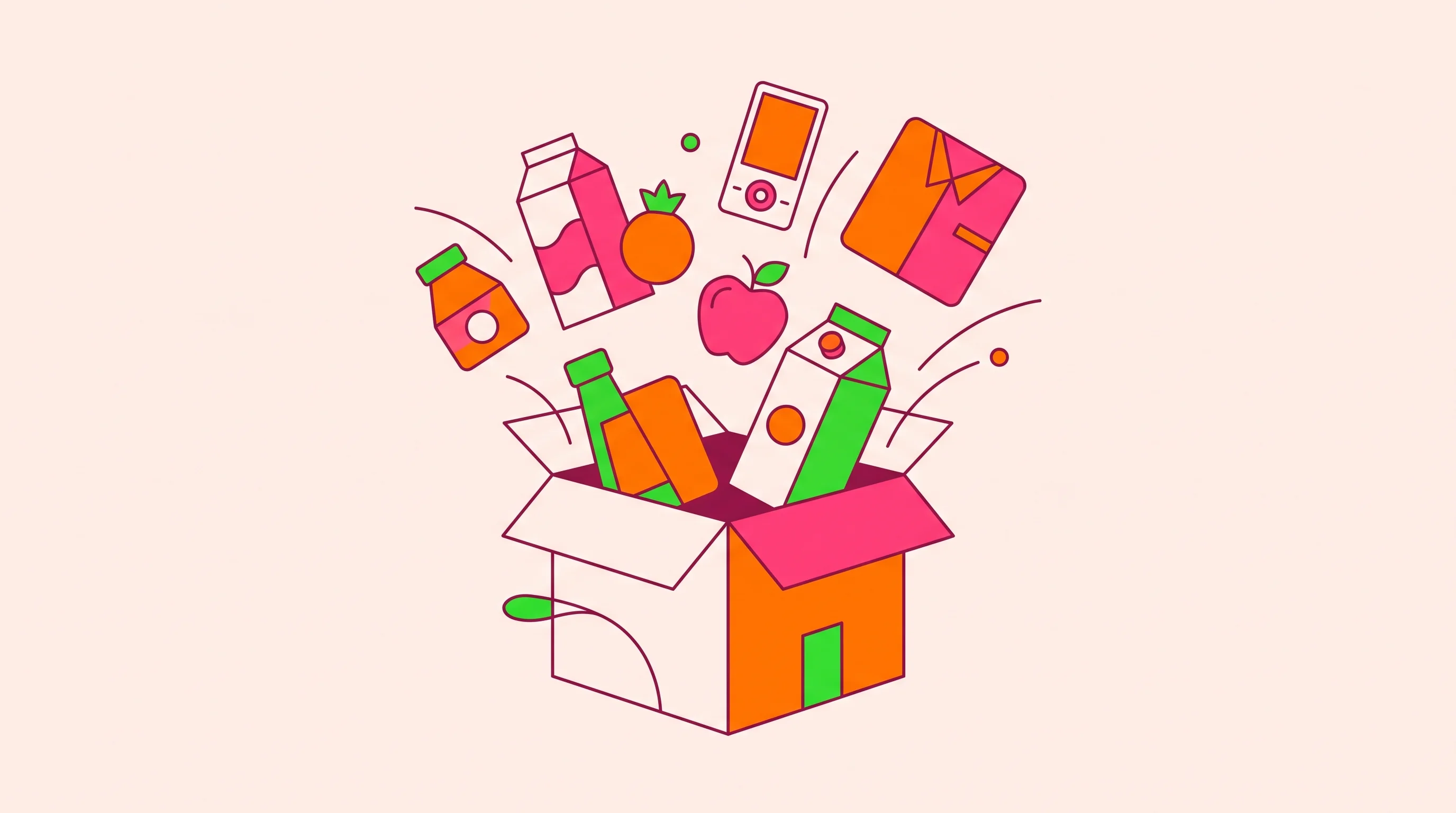 Digital illustration for article section "The Complexity Problem" in "DesignCafe Co-Founder's Fixxly Takes On Quick Commerce for Construction" - A clean, minimal, and vibrant geometric illustration representing the complexity of modern quick com...