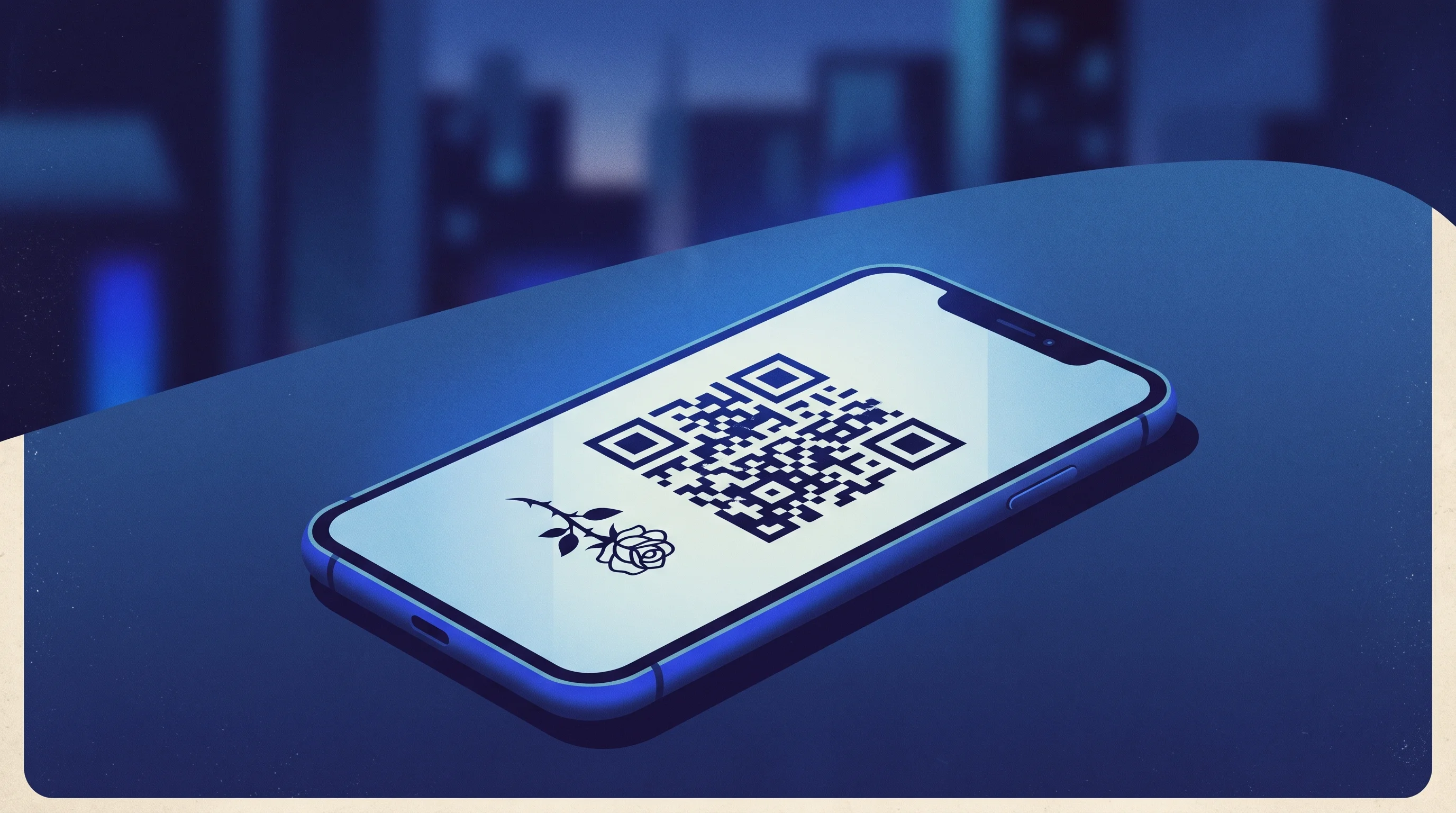 Digital illustration for article section "Bookings Only, London Only" in "CipherX Debuts World's First Painless Microdot Tattoo System" - A clean, minimalist conceptual illustration focusing on a sleek modern smartphone displaying a crisp...