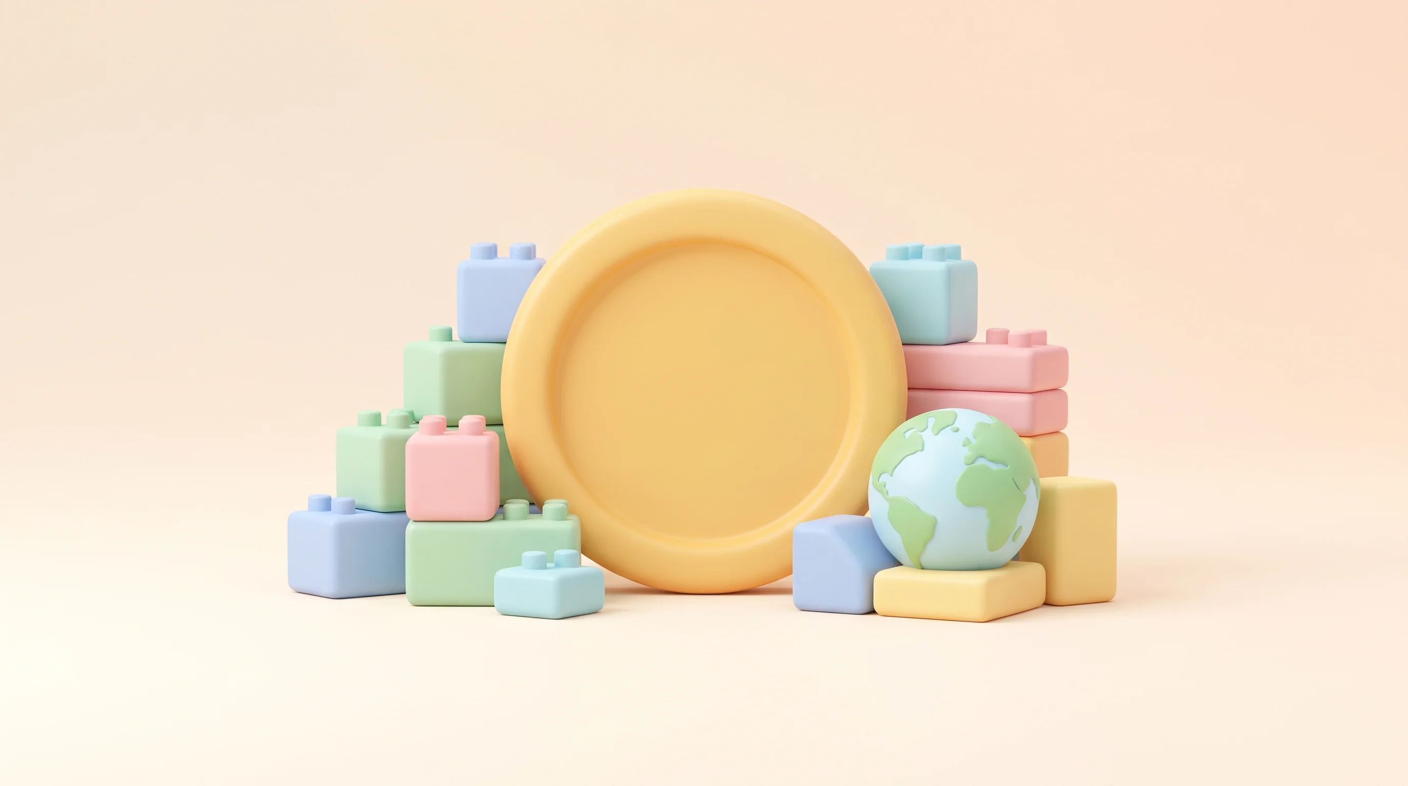 Digital illustration for article section "What $4 million buys" in "OneDosh Raises $4M Pre-Seed to Scale Stablecoin Remittance App" - A clean, minimalist composition featuring a soft, oversized, rounded golden coin at the center, surr...