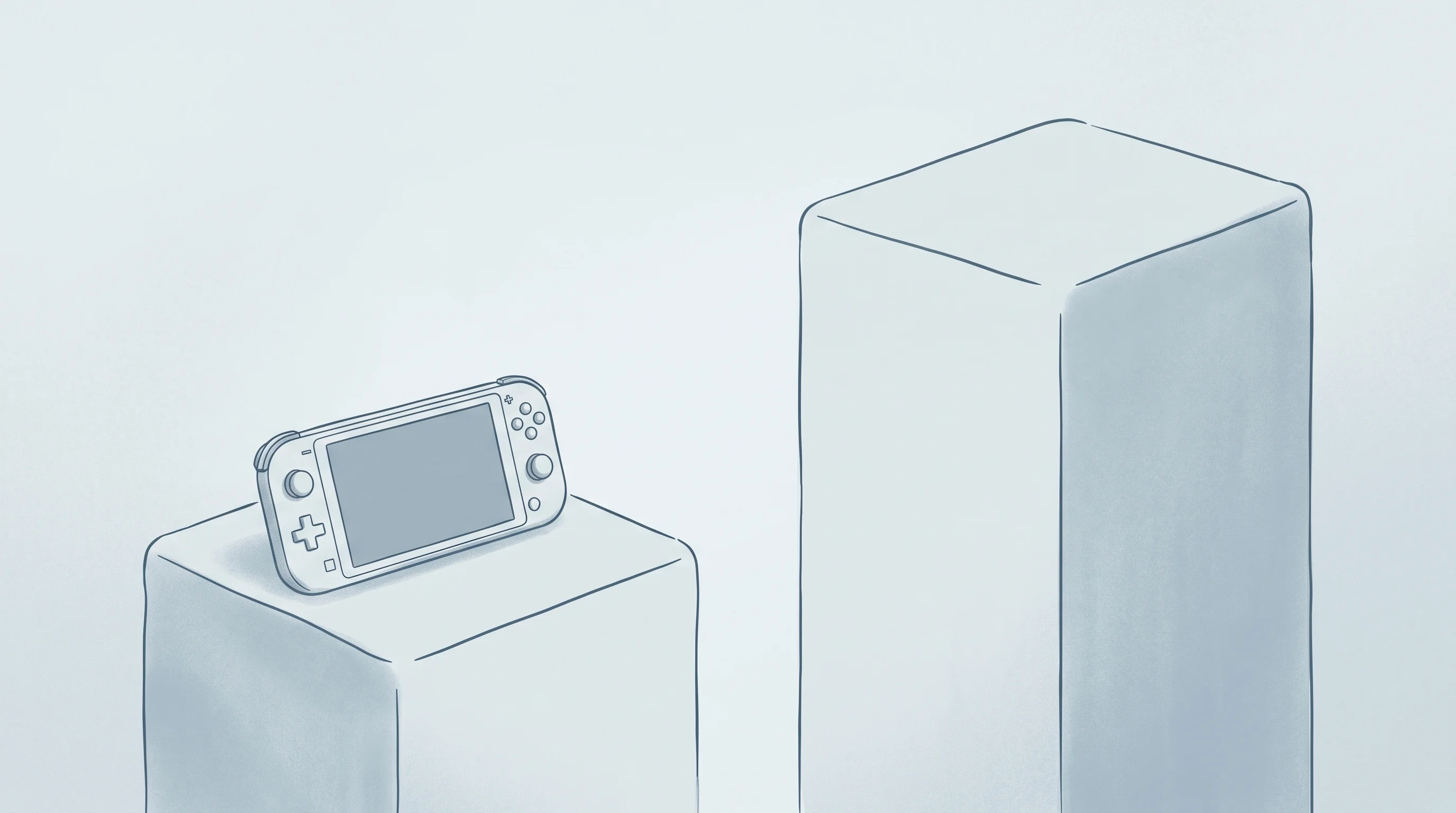 Digital illustration for article section "The Price Delta" in "Indian Startup ARC Opens Beta for $300 Gaming Handheld to Challenge ROG, Legion" - A conceptual and minimalist neo-vintage illustration representing a massive price delta in the handh...