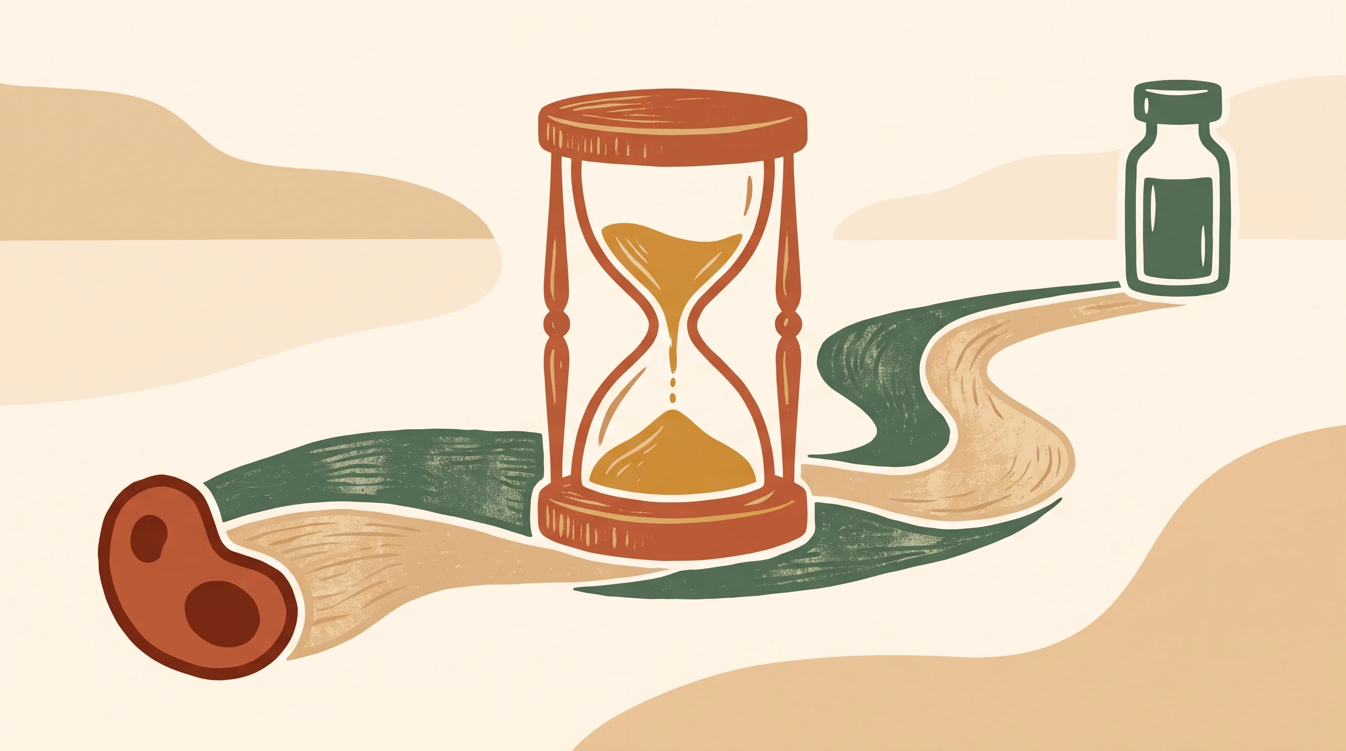 Digital illustration for article section "What "Weeks" Actually Means" in "How TareBio Aims to Build Personalized Cancer Vaccines in Weeks" - A conceptual and minimalist illustration representing the ambiguous timeline of personalized vaccine...