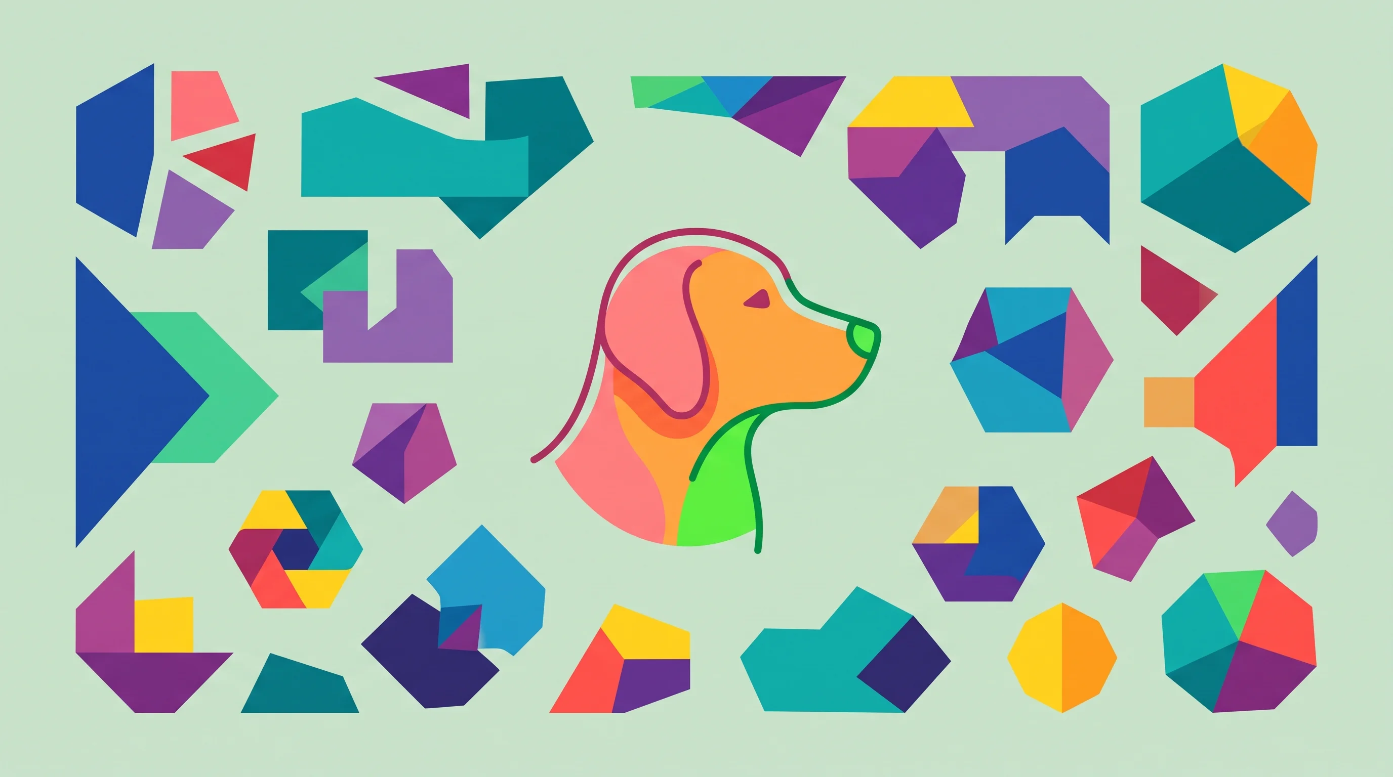 Digital illustration for article section "The N-of-1 Problem" in "YC-Backed Gamgee Launches AI-Powered Cancer Vaccines for Dogs" - A flat vector style conceptual illustration representing the "N-of-1 problem" in bespoke canine canc...