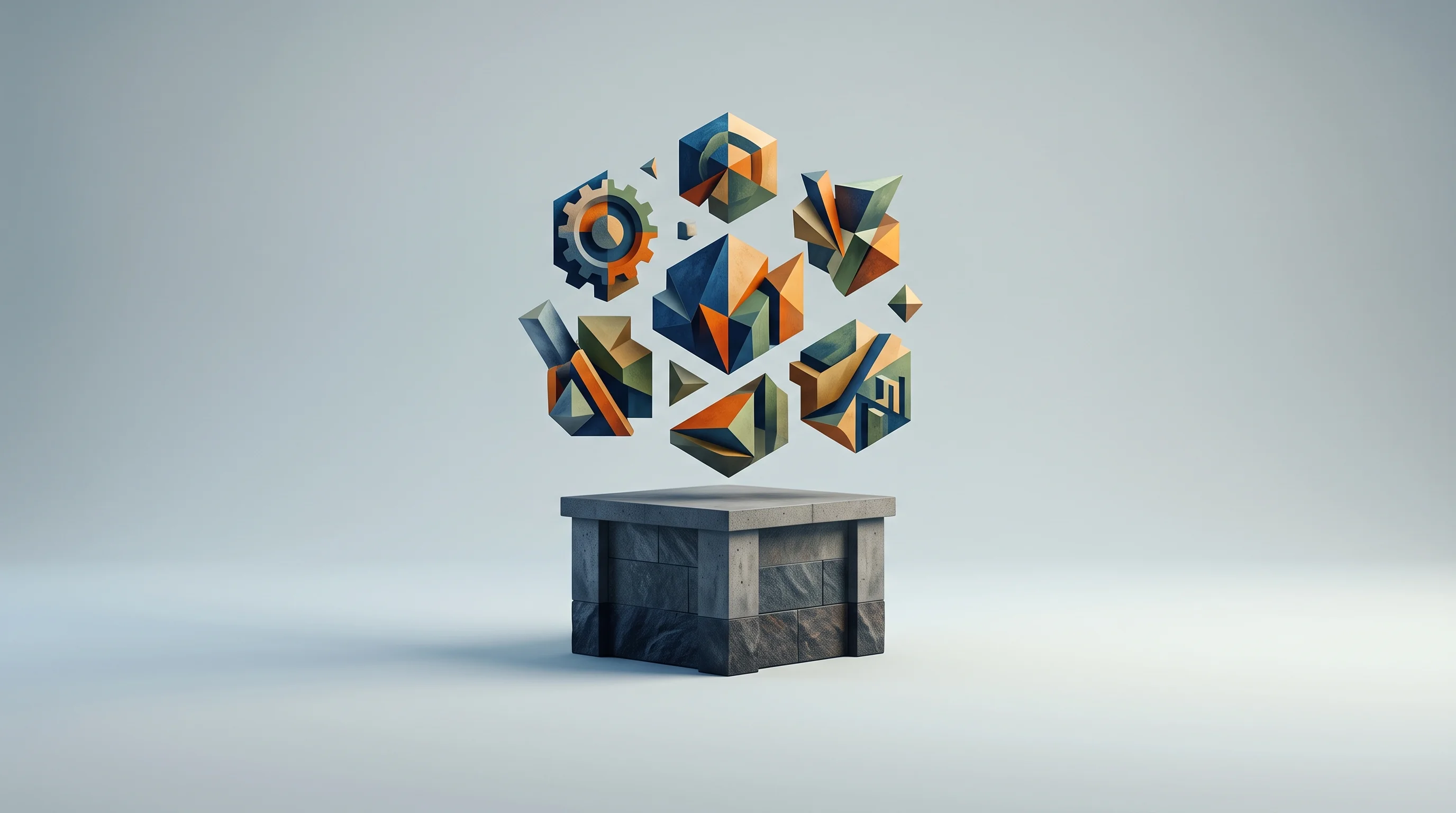 Digital illustration for article section "Building in the Pre-Regulatory Void" in "Citadel Veterans Land $10M Pre-Seed for Institutional Retail Trading" - A clean, conceptual visualization representing the construction of a multi-asset financial brokerage...