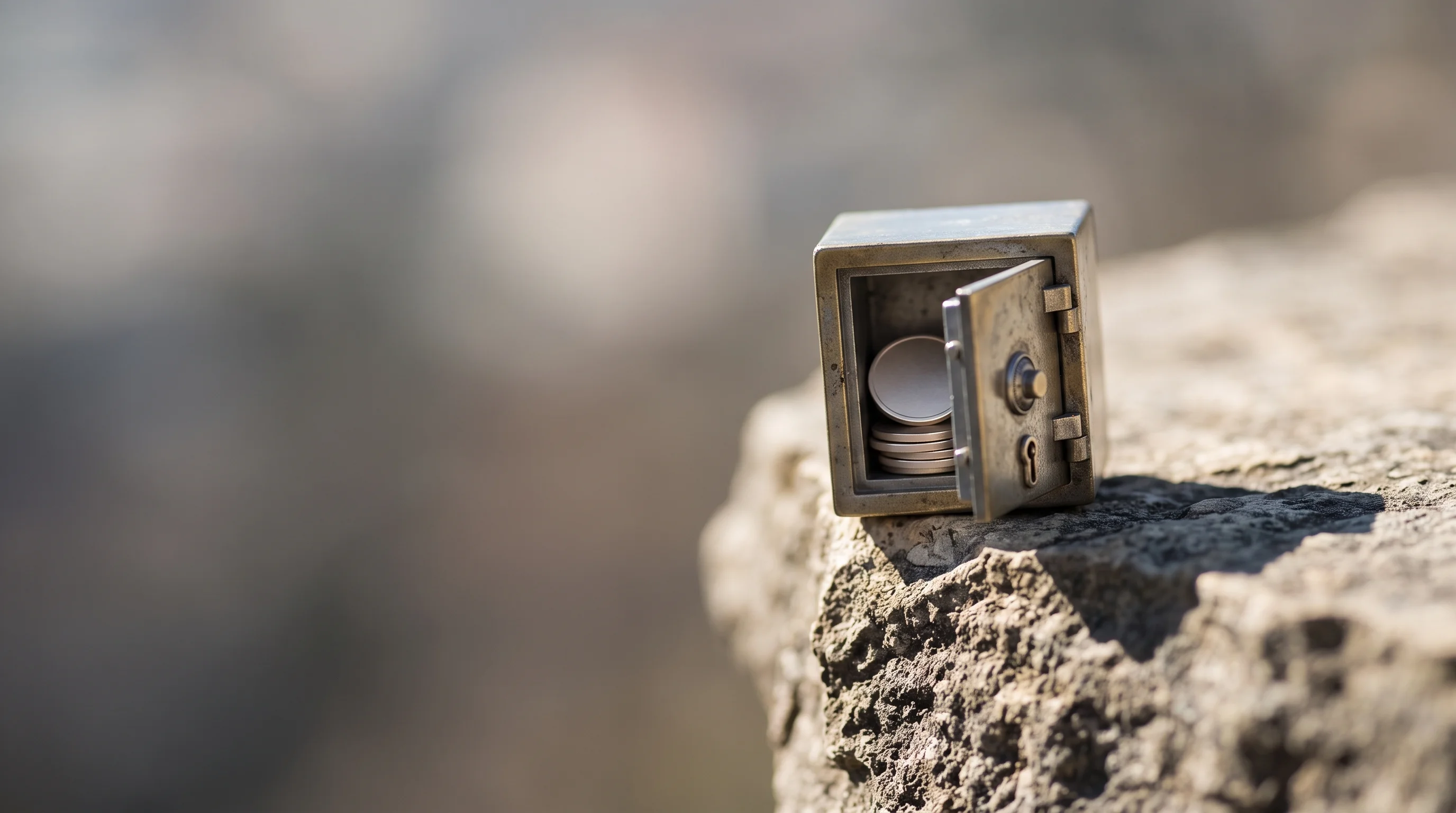 Digital illustration for article section "The Risks Are Not Hypothetical" in "OpenZaps Launches Tokenized Fee Staking on Robinhood Chain" - A conceptual miniature photography scene symbolizing severe financial risk and unaudited vulnerabili...
