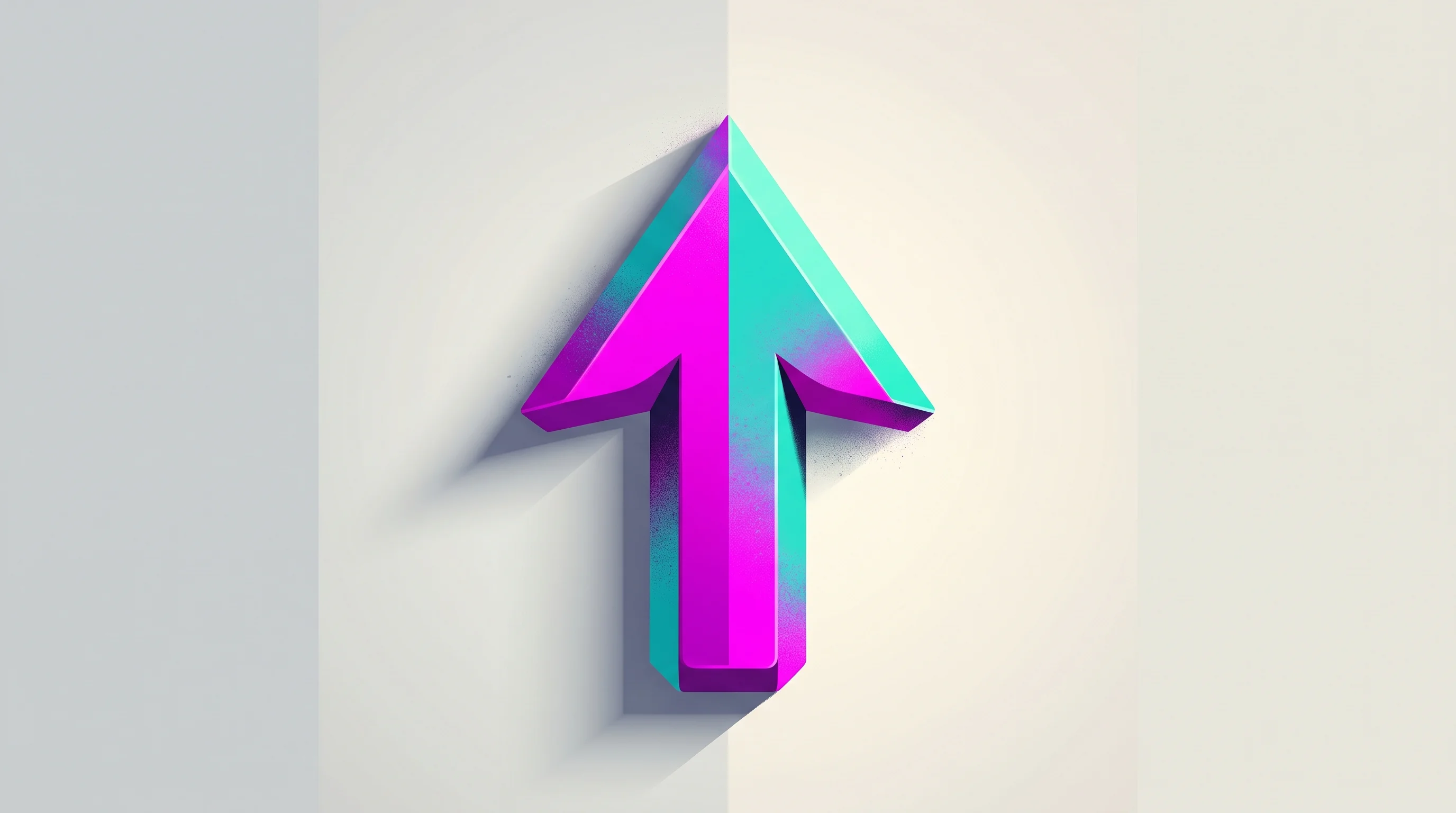 Digital illustration for article section "What Happens Next" in "Saudi AI Startup Think Raises $8M in Record MENA Pre-Seed Round" - A minimalist and modern conceptual image featuring a single, bold, 3D upward-pointing directional ar...