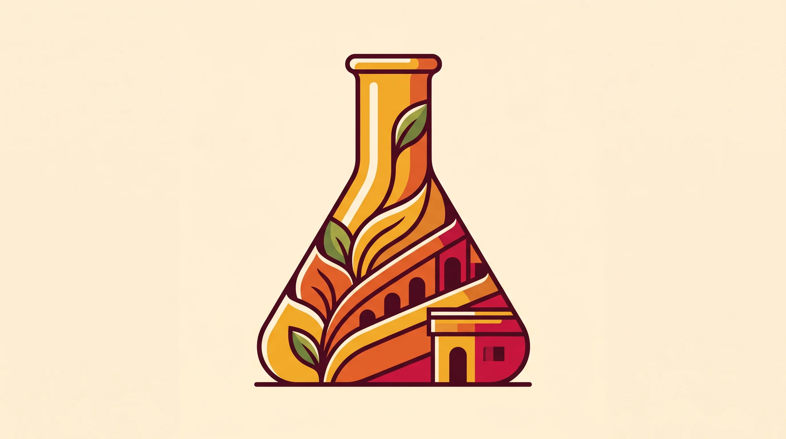 Digital illustration for article section "An Accelerator Strategy, Layered Deliberately" in "From Lab to Production: Bioplastic Startup Scales After Decade of R&D" - A clean and minimal conceptual illustration representing a deliberate accelerator strategy in sustai...