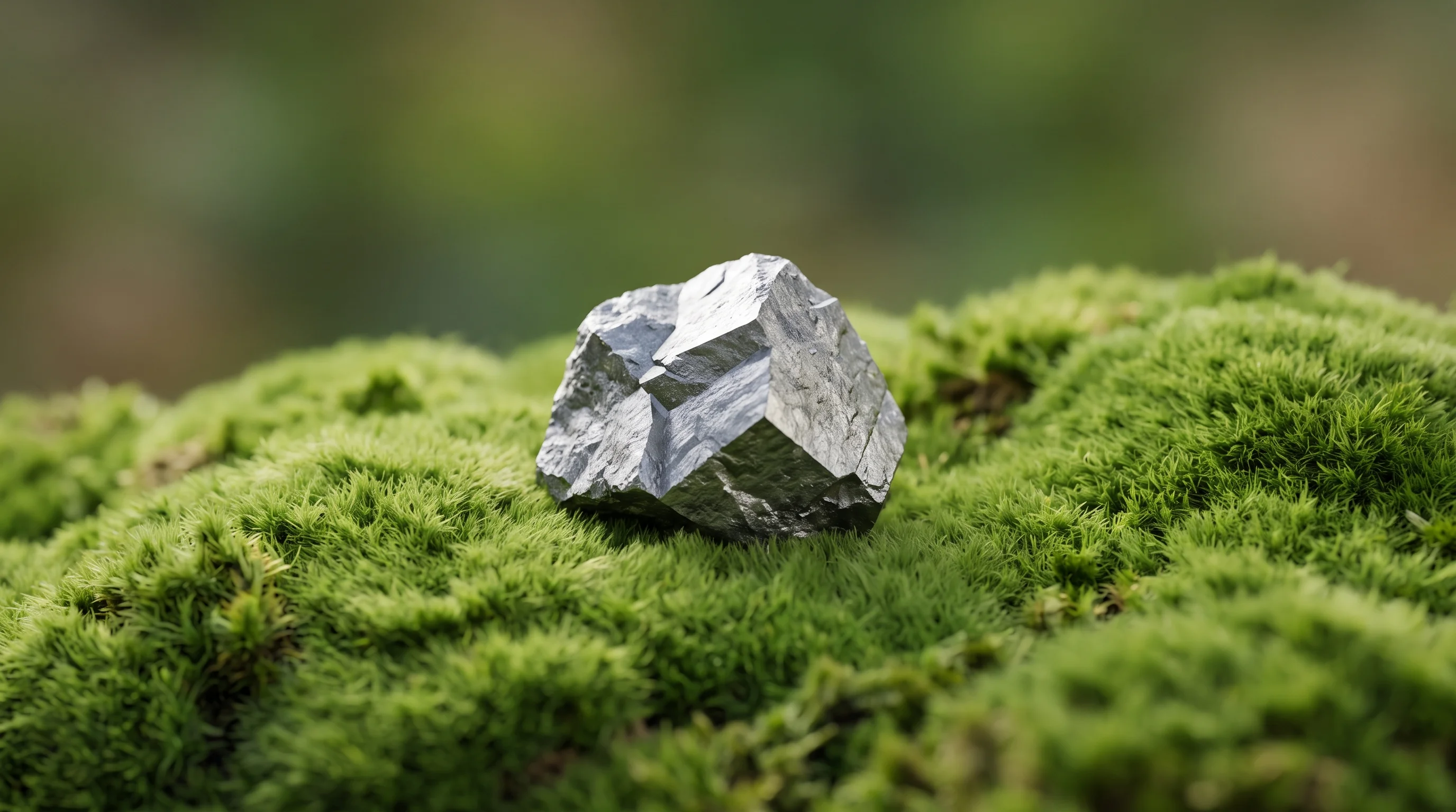 Digital illustration for article section "Defense Minerals and Geopolitical Timing" in "FAST Metals Secures Funding to Turn Mining Waste Into Defense Minerals" - A conceptual macro photograph of a single, gleaming piece of raw, faceted rare earth mineral—represe...