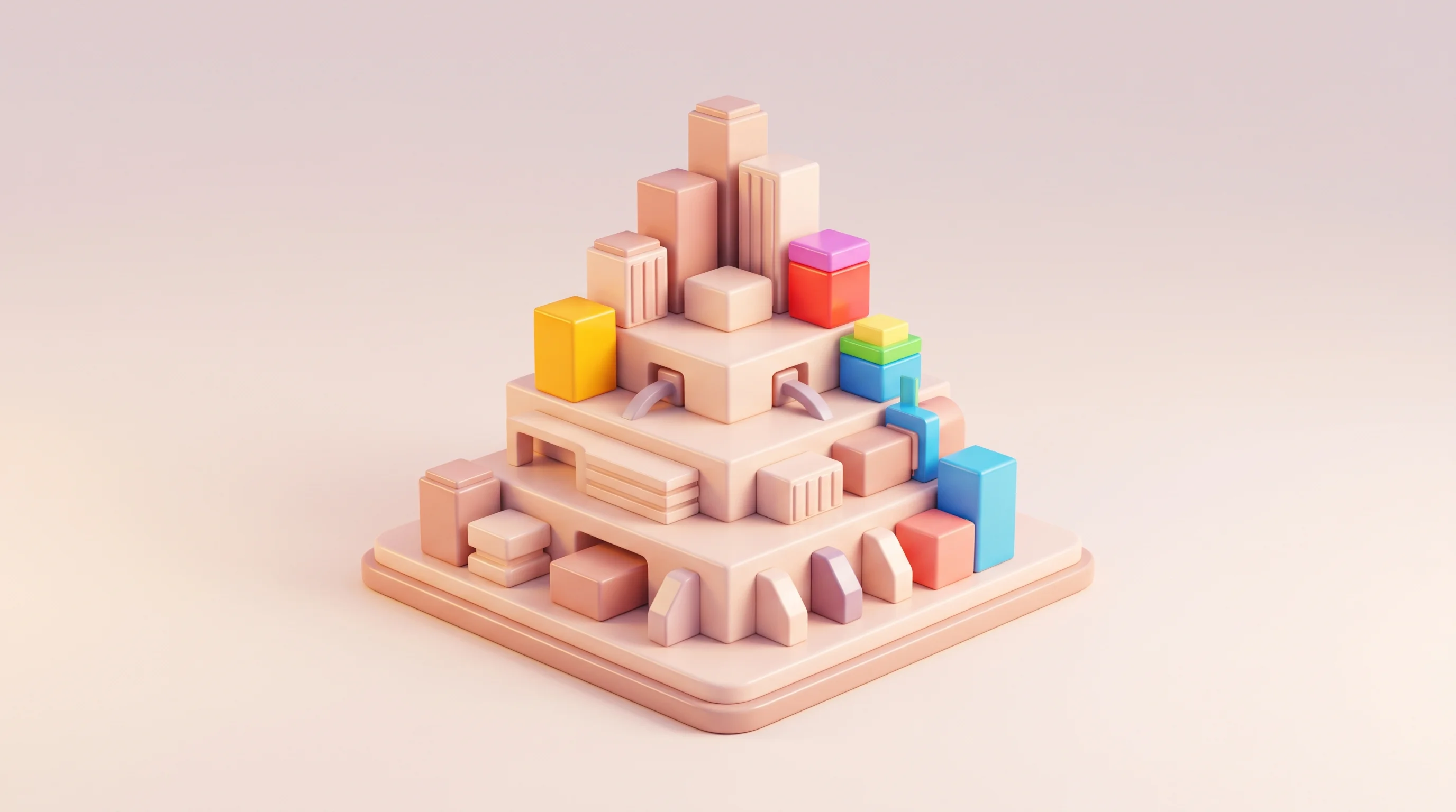 Digital illustration for article section "Scaling Infrastructure, Hiring Talent" in "Rime Raises $24M Series A to Build Enterprise Voice AI on Custom Data" - A conceptual 3D cartoon miniature model representing the scaling of infrastructure and organizationa...