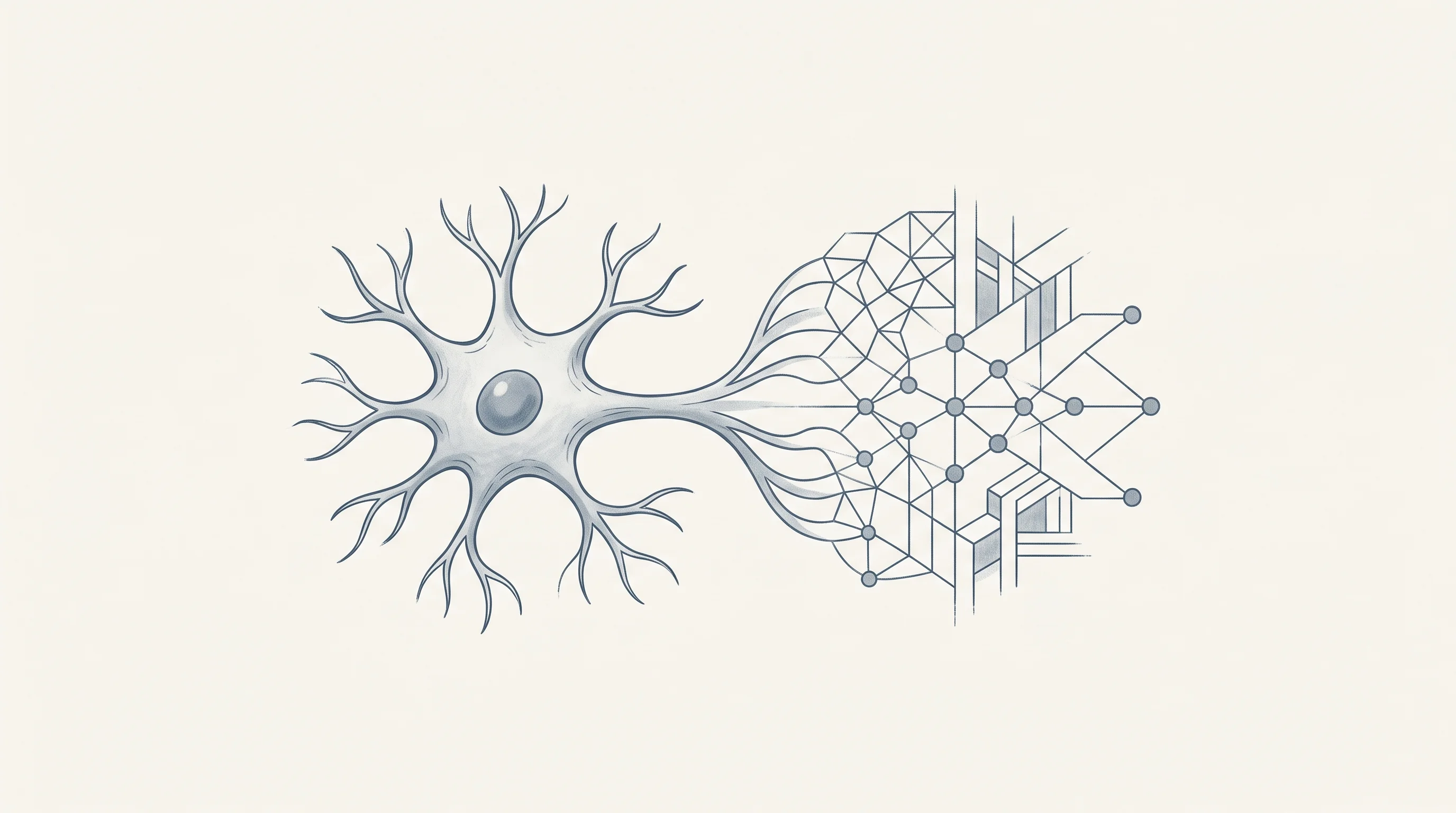 Digital illustration for article section "The Compiler Problem" in "Living Computers: Inside the Race to Train Brain Cells for AI" - A conceptual, minimalist illustration representing the algorithmic software layer that translates bi...