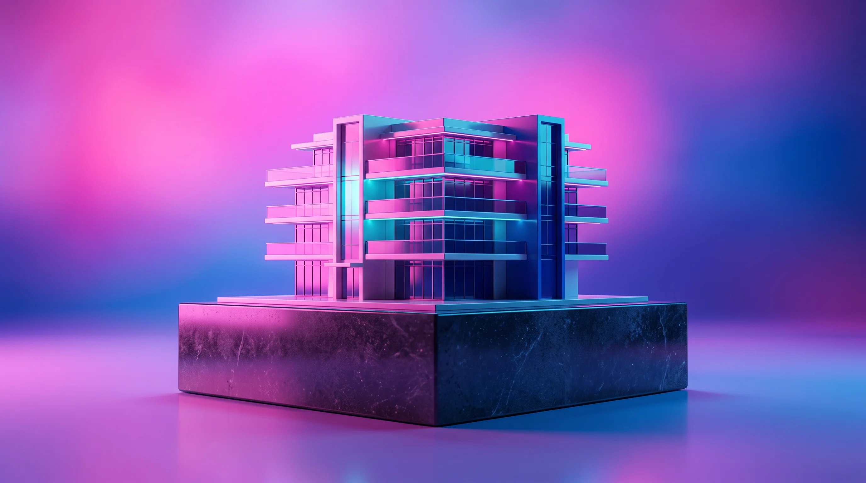 Digital illustration for article section "Institutional Money Showed Up Early" in "Duppla Raises $60M to Scale Rent-to-Own Housing in Colombia" - A clean, minimalist conceptual image representing institutional real estate investment, featuring a ...