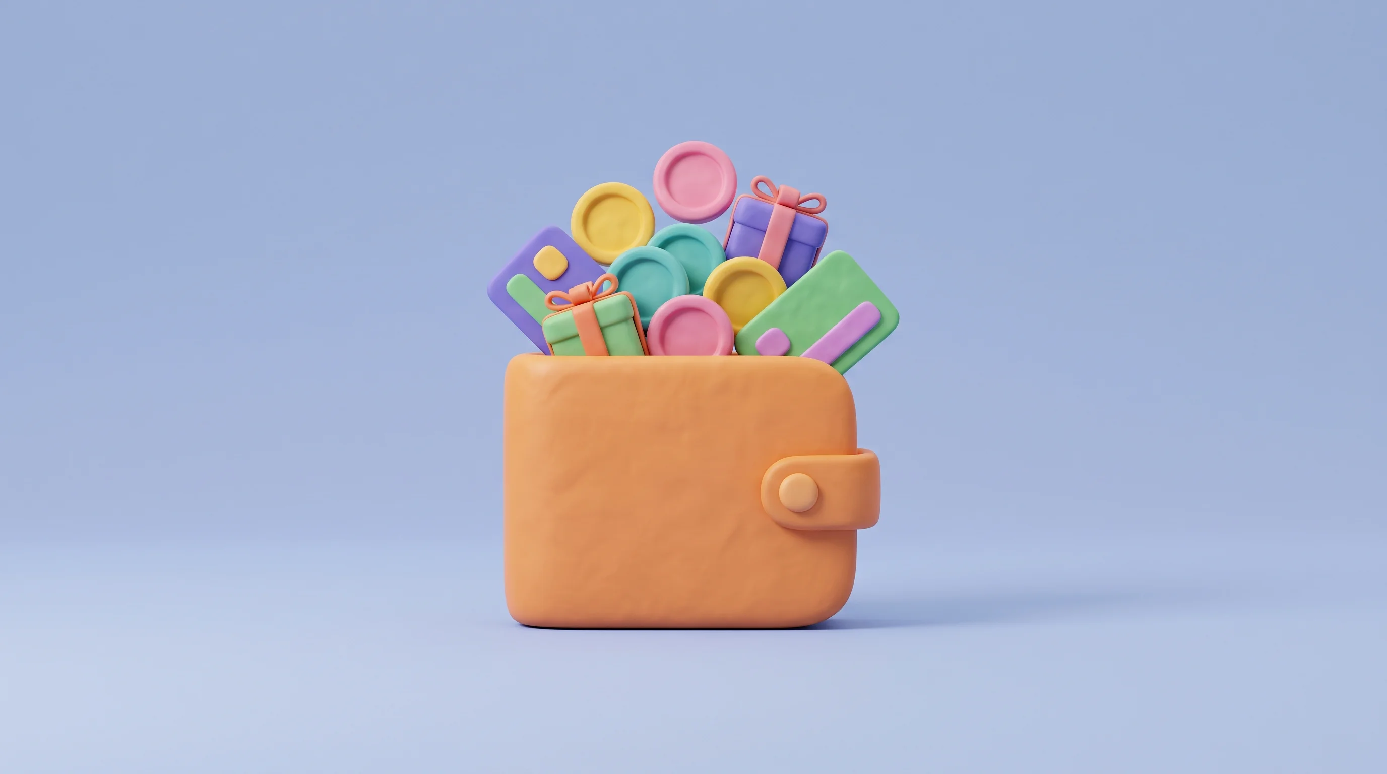 Digital illustration for article section "A Crowded Loyalty Landscape" in "Bundle's $5.5M Bet on Pooled Rewards to Reinvent Brand Marketing" - A minimalist 3D conceptual illustration representing a crowded loyalty and rewards landscape, featur...