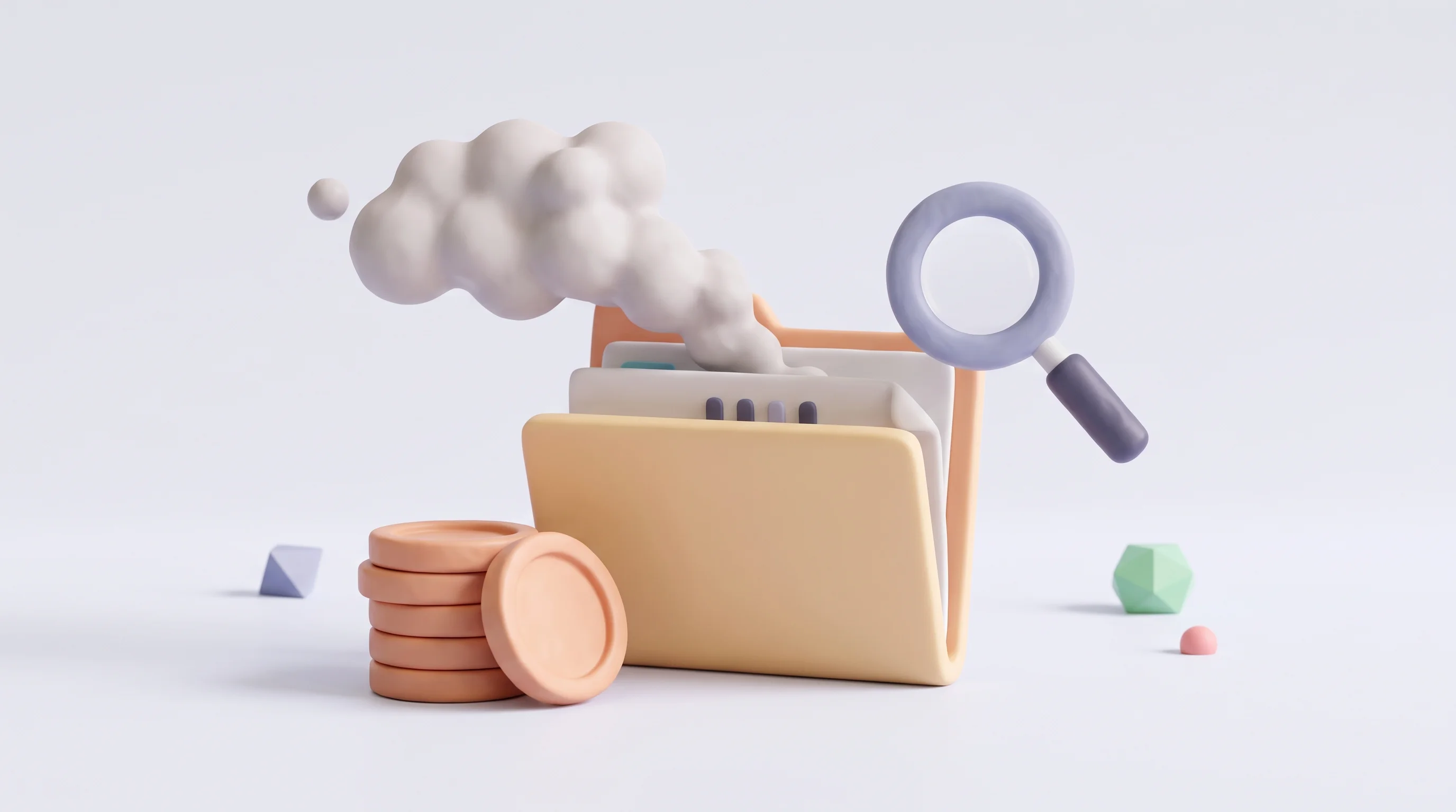 Digital illustration for article section "What's Real, What's Smoke" in "Bundle's $5.5M Bet on Pooled Rewards to Reinvent Brand Marketing" - A minimalist, conceptual 3D illustration symbolizing the search for truth in marketing claims, featu...