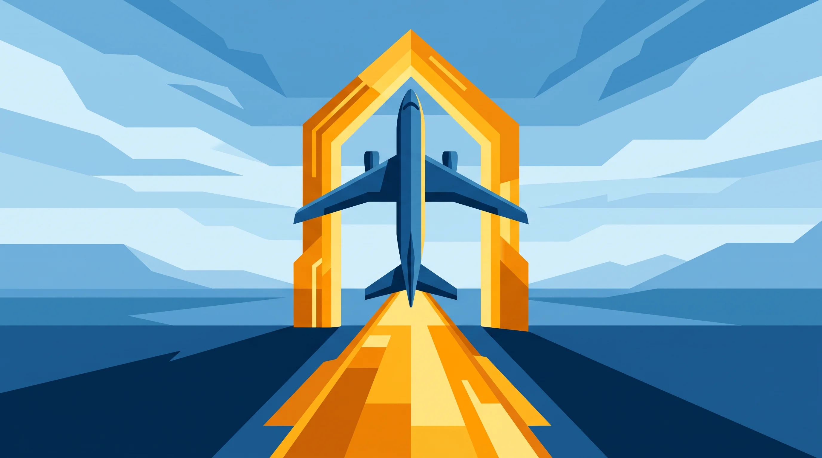 Digital illustration for article section "The Palantir Factor—and the Exclusivity Question" in "Surf Air's SurfOS Lands Wheels Up in $12M Aviation Software Play" - A sleek, modern regional aircraft soaring upward through a singular, sharply defined geometric gatew...