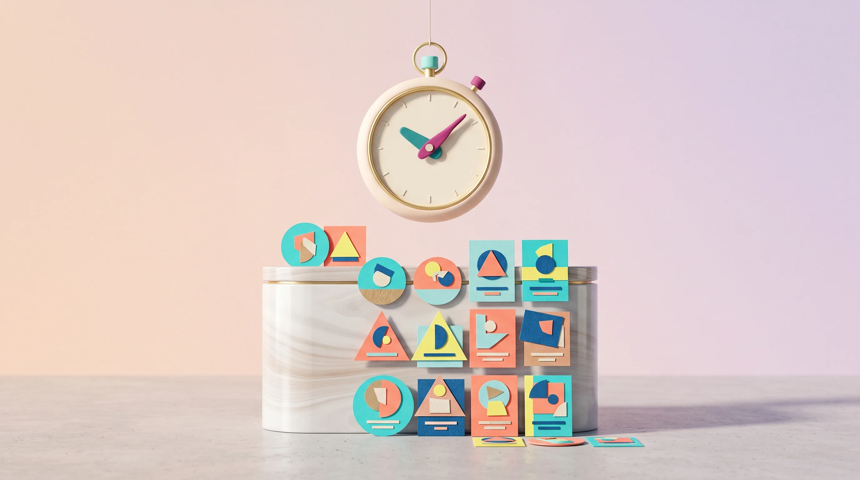 Digital illustration for article section "What Comes Next" in "YC's Summer Batch Reveals AI Agent Infrastructure Gold Rush" - A clean, minimalist conceptual composition representing a startup demo day and the evaluation of age...