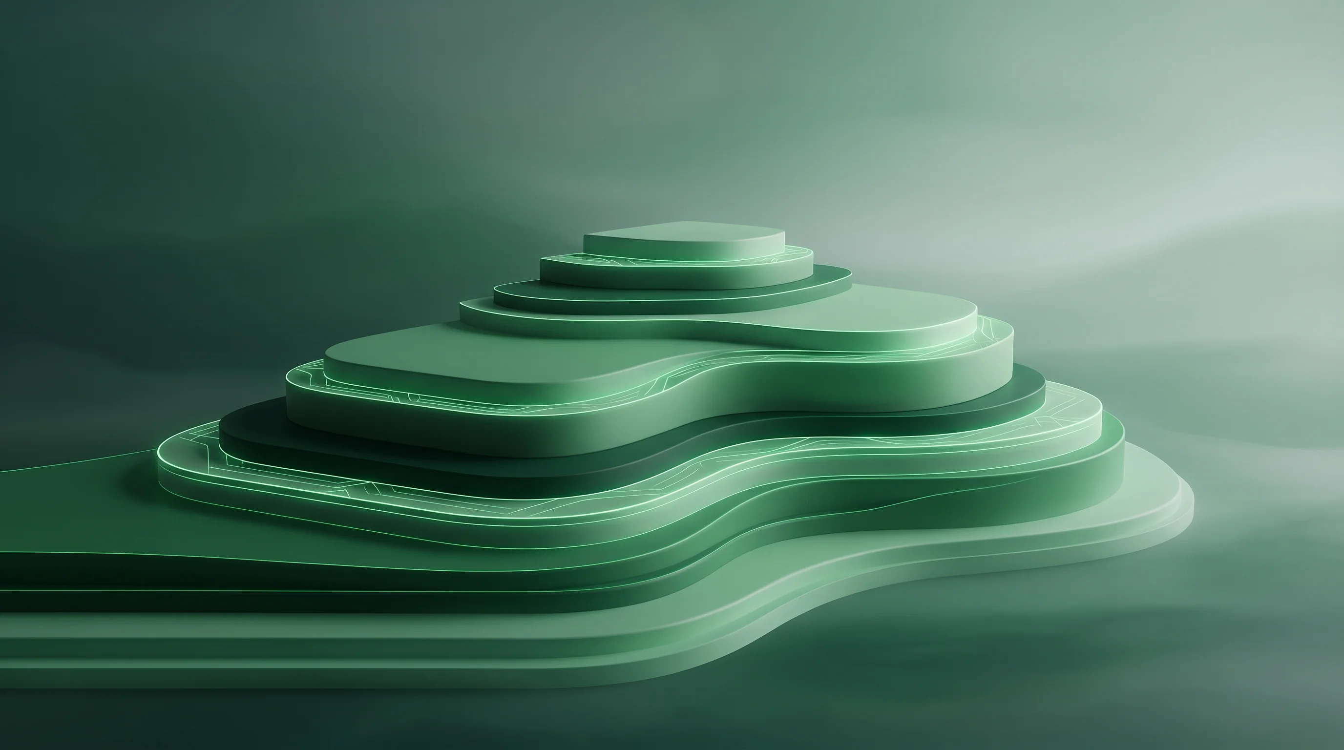 Digital illustration for article section "The Underlying Wager" in "Inside YC Spring 2026: How AI Agents Took Over Demo Day" - A conceptual and minimalist visualization of a new foundational computing substrate, represented by ...
