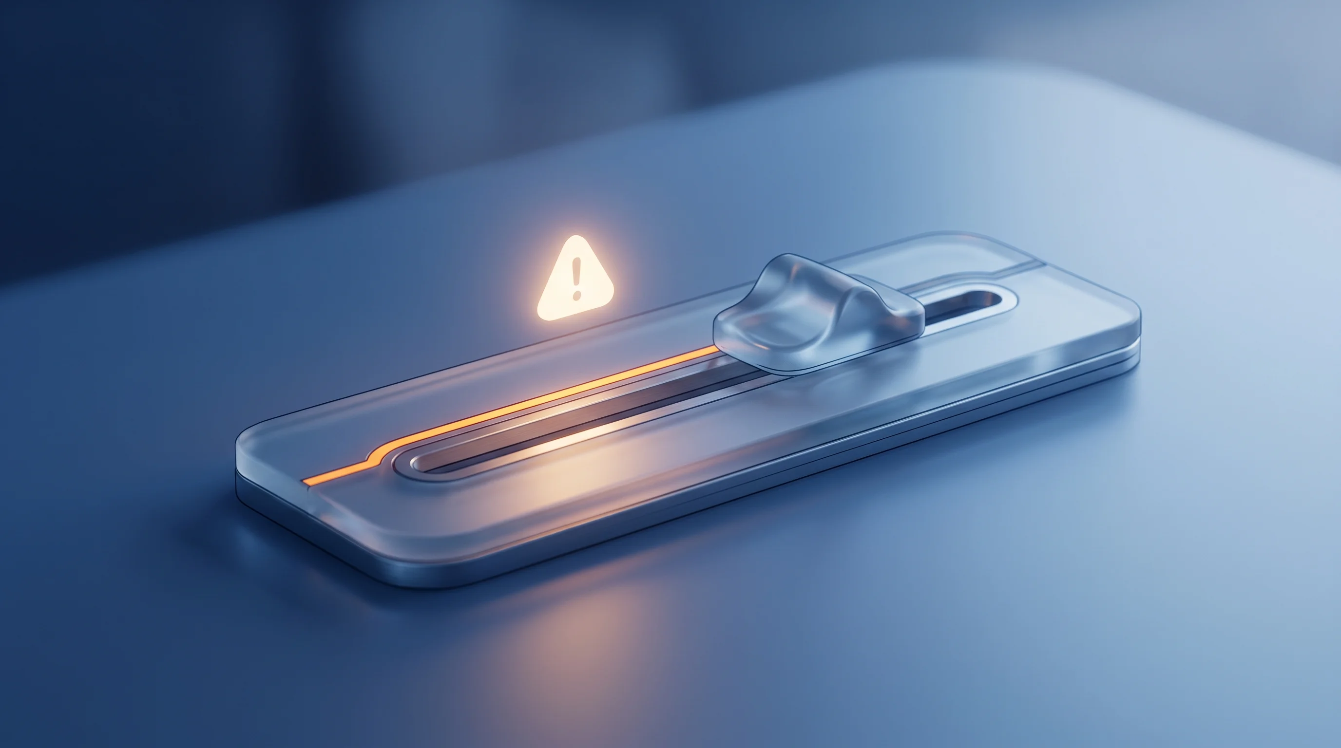 Digital illustration for article section "Content Section 2" in "Sapiom Raises $15.75M to Build Payment Rails for AI Agents" - A sleek, minimalist glass and metallic control slider resting on a smooth surface, representing gran...