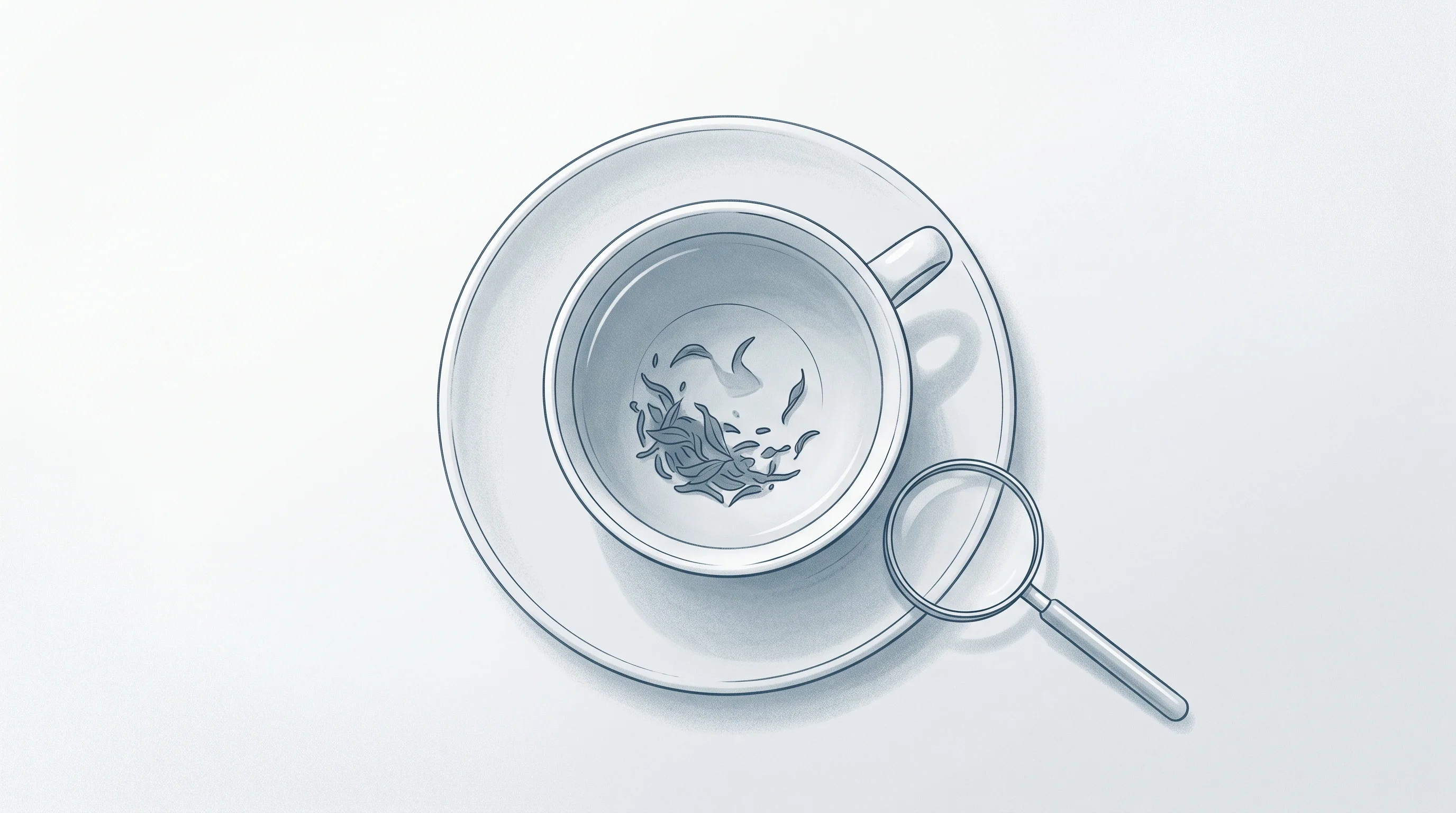 Digital illustration for article section "What We're Watching For" in "Railcode Emerges in Stealth with Claude Code Platform for Internal Apps" - A conceptual, minimalist illustration viewed from above showing a simple, elegant teacup with abstra...