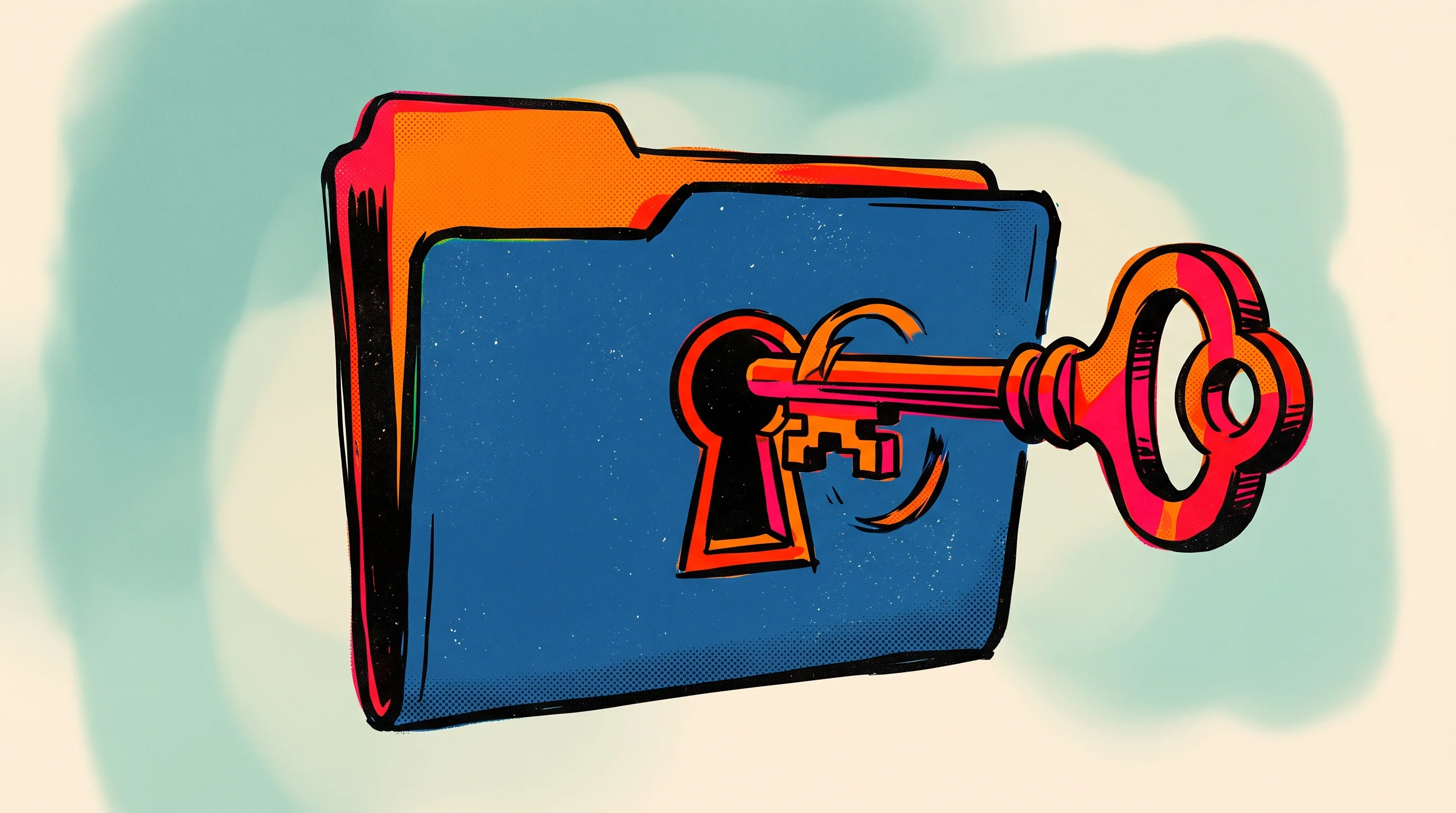 Digital illustration for article section "The Unlock, If It Works" in "London Quantum Group Launches Encrypted Computation for NHS Patient Data" - A minimal and conceptual illustration representing the secure unlocking of medical data, featuring a...