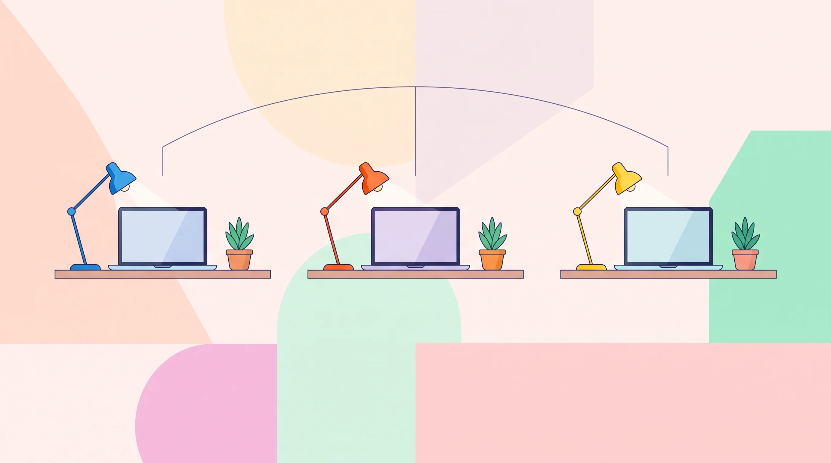 Digital illustration for article section "Lean and Distributed" in "Reflect's Yield Stablecoin API Gains Traction After $3.75M Seed" - A minimalist and modern flat illustration depicting the concept of a lean and distributed remote-fir...