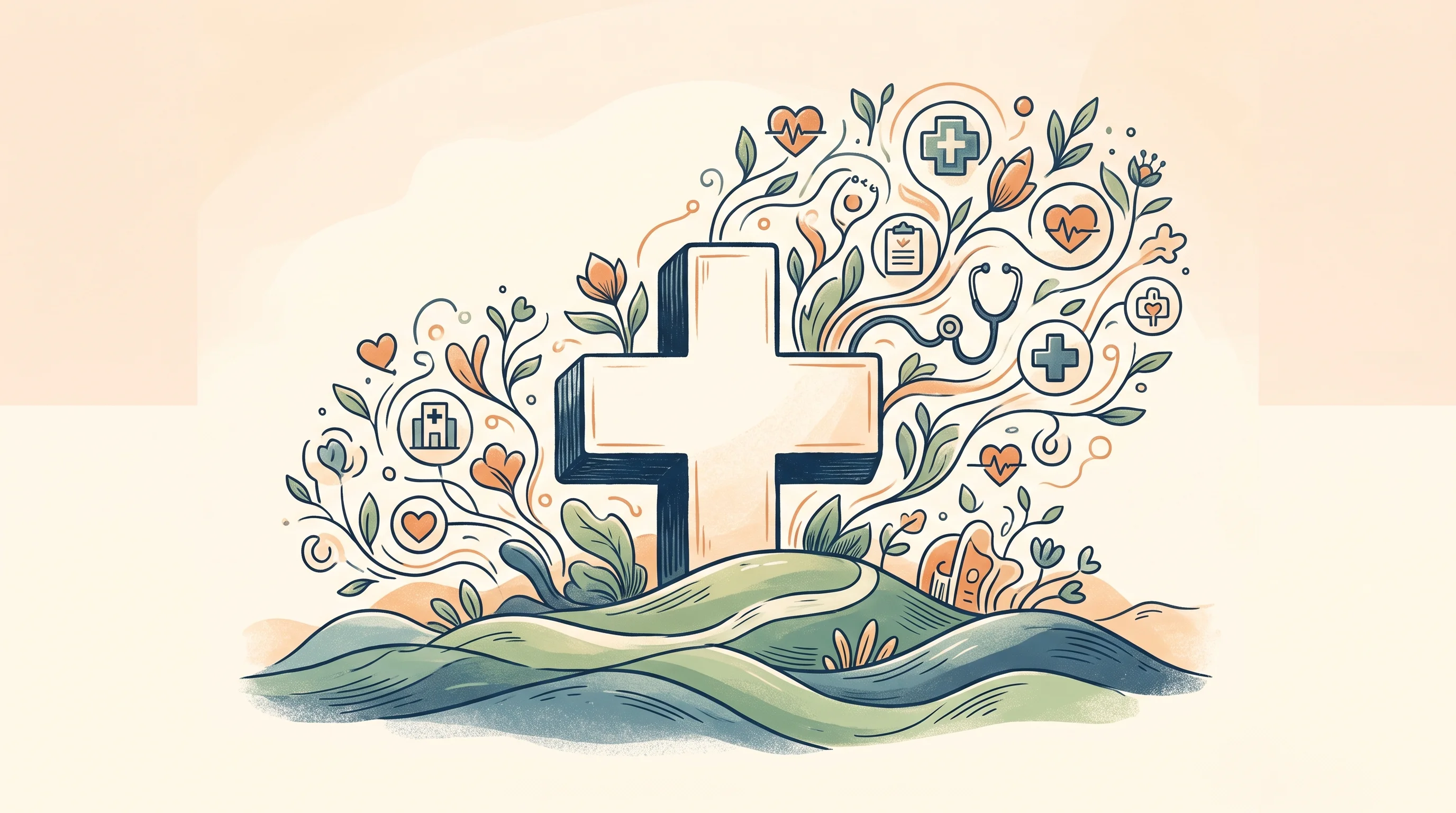 Digital illustration for article section "A Market Getting More Competitive by the Month" in "Black-Owned Knockturnal Launches AI Healthcare Booking in South Africa" - A clean, minimalist conceptual illustration representing a highly competitive and rapidly growing di...