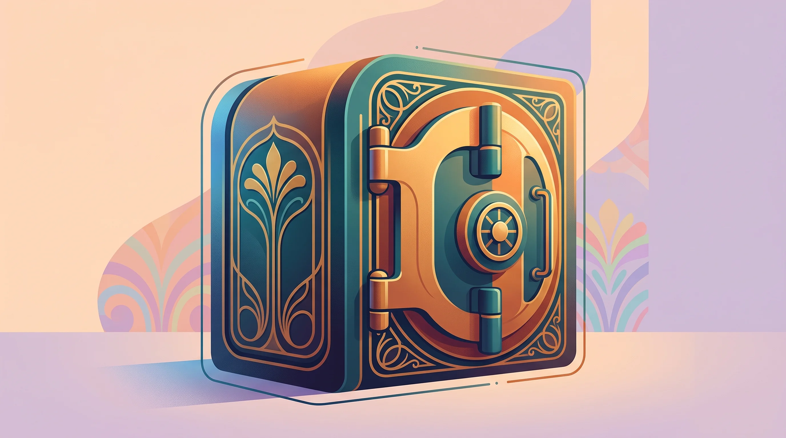 Digital illustration for article section "The On-Premises Gamble" in "YC-Backed Perceptron ML Launches Private AI Systems for Law Firms" - A stylized, solid architectural vault standing isolated in the center of a clean, minimalist space, ...