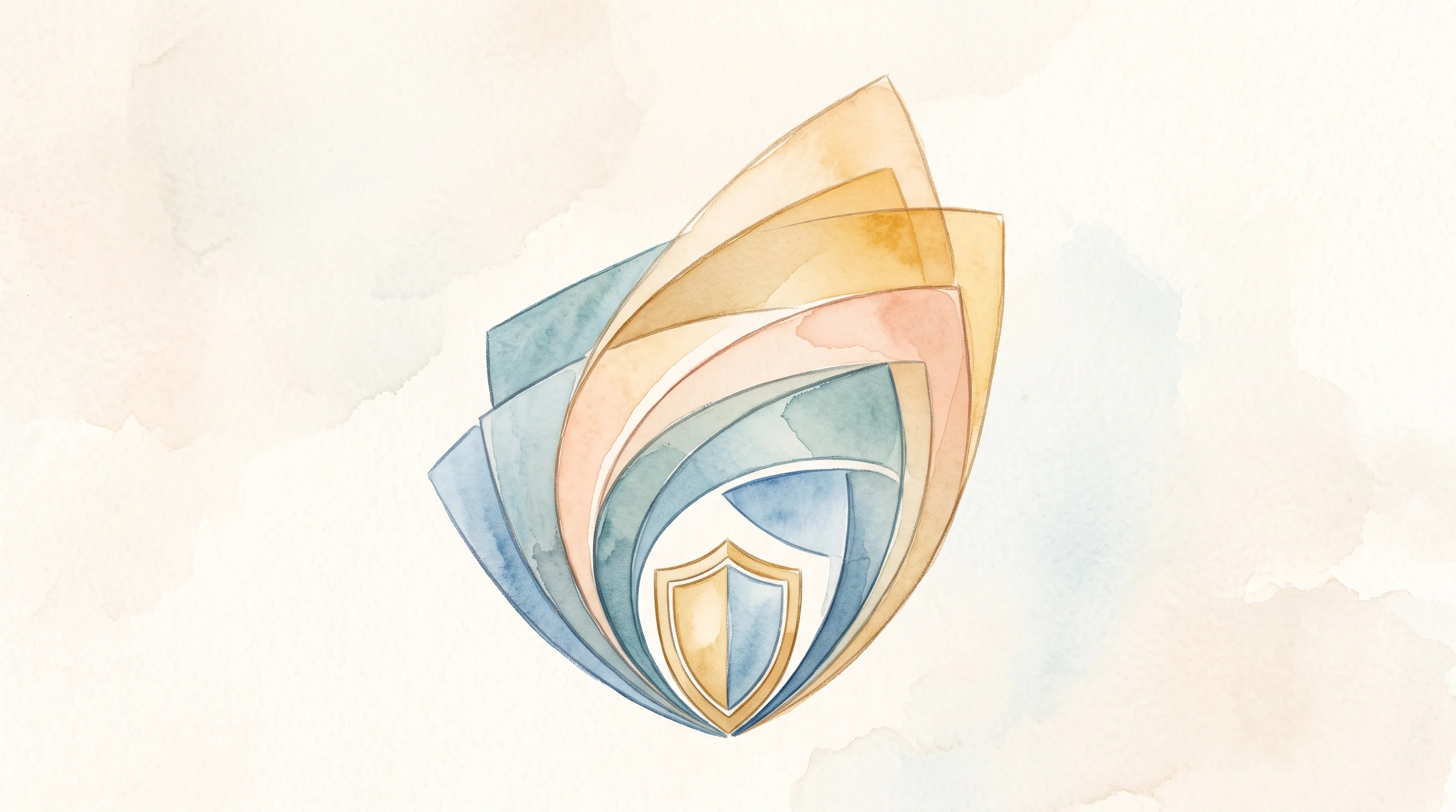Digital illustration for article section "A Market That Won't Stand Still" in "Fabraix Launches AI Red-Teaming Agent Amid Security Crisis" - A conceptual, minimalist illustration of an elegant, abstract shield motif that is dynamically unfol...