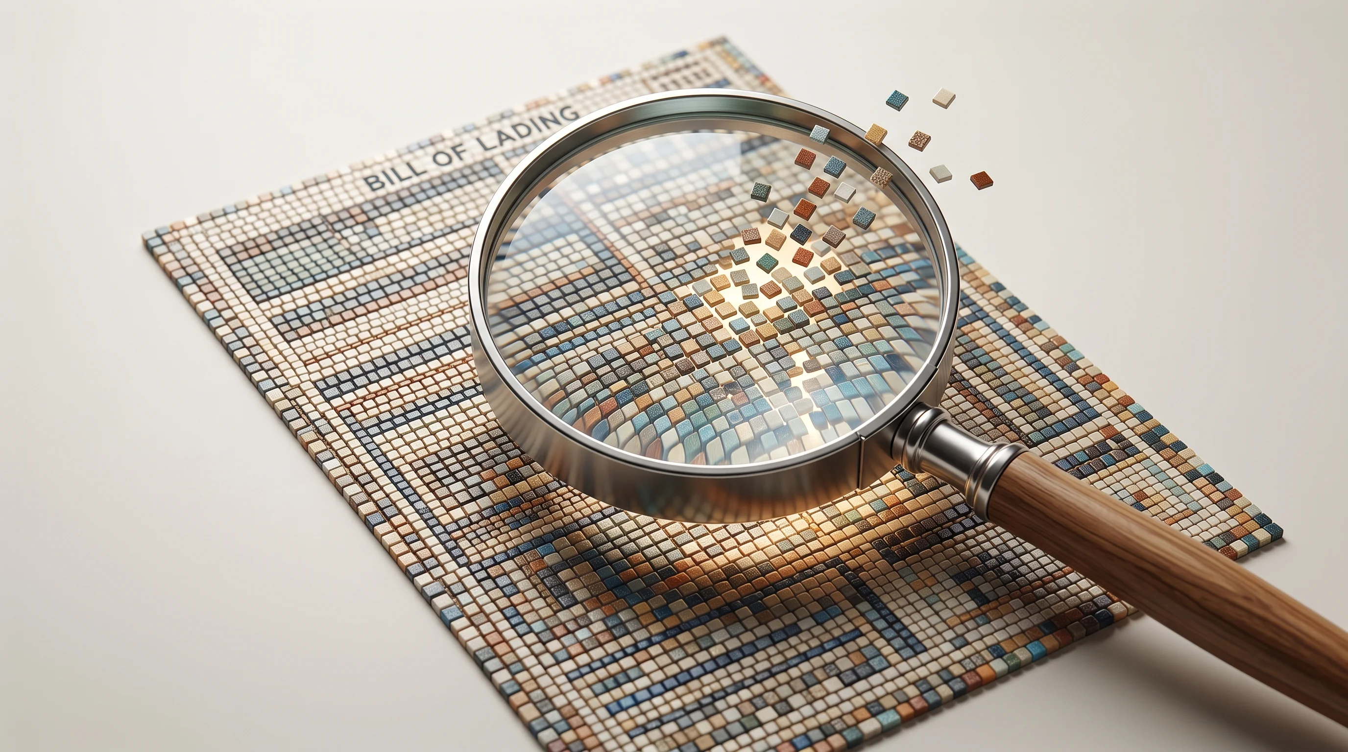 Digital illustration for article section "The Data Layer" in "YC's Donkey Launches AI Platform Connecting US Importers to Factories" - A conceptual and modern representation of data parsing and detective work at scale, featuring a sing...