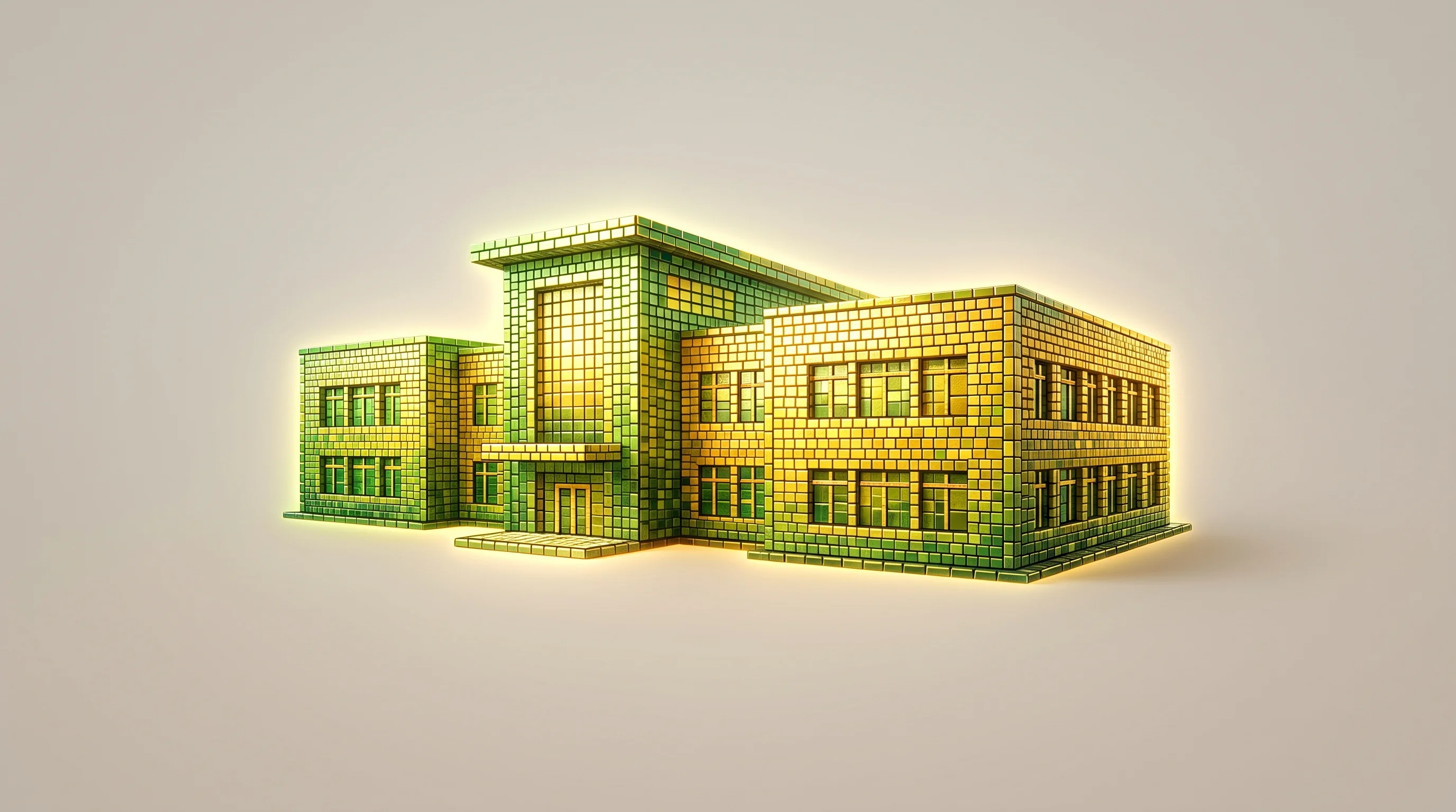 Digital illustration for article section "Why Schools?" in "YC-Backed Edviro Launches AI 'World Models' to Cut Building Energy Waste" - A clean and minimal conceptual image featuring a stylized, modern K-12 school building as the single...