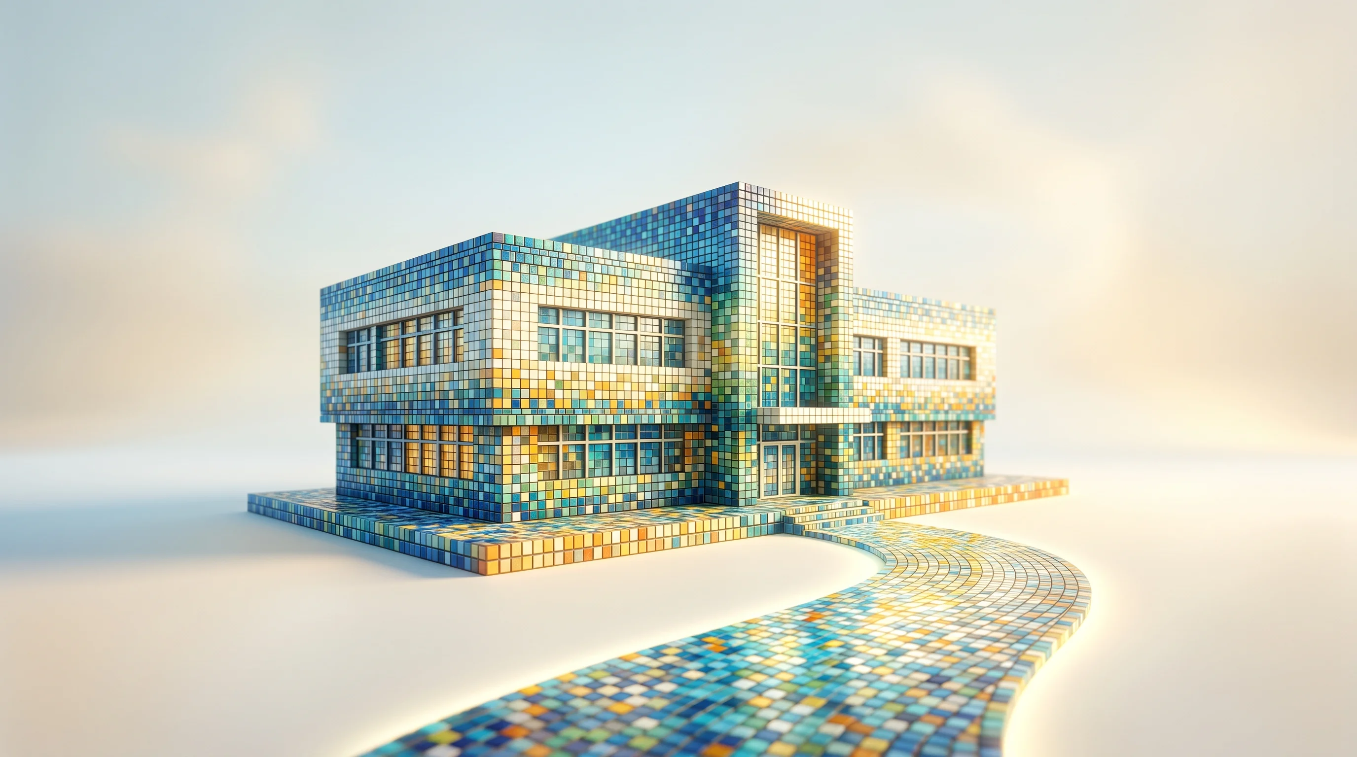 Digital illustration for article section "What Comes Next" in "YC-Backed Edviro Launches AI 'World Models' to Cut Building Energy Waste" - A clean, minimal conceptual visualization of future expansion and energy efficiency, featuring a sin...