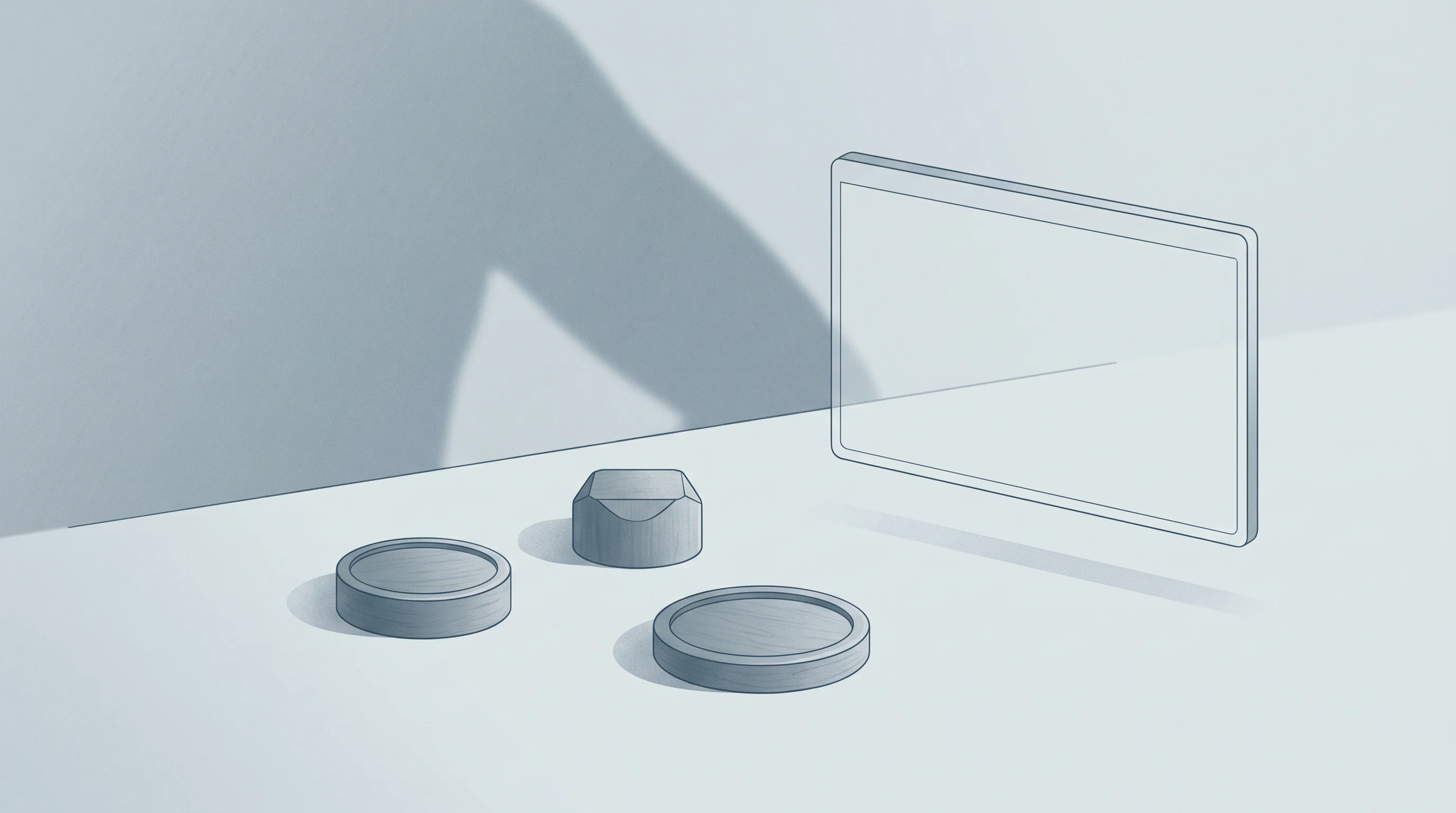 Digital illustration for article section "What They're Really Betting On" in "YC-Backed Illume Labs Launches Text-First AI Health Companion" - A conceptual and minimalist illustration representing a high-stakes strategic bet, featuring three e...