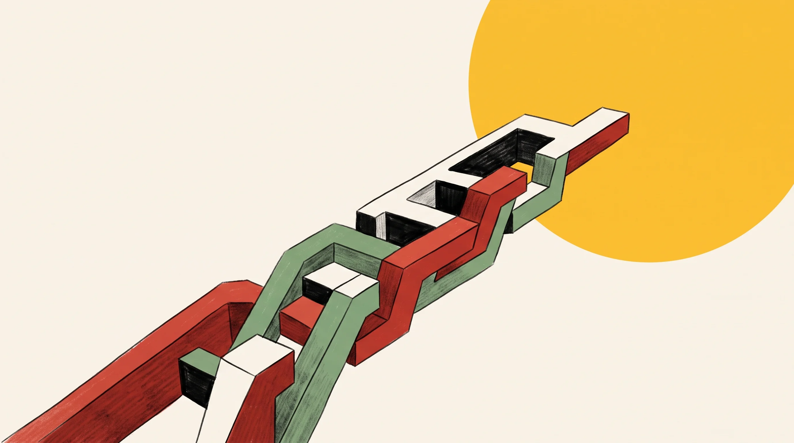 Digital illustration for article section "The Test Ahead" in "YC's Stoa Launches Trading Platform for AI Hardware, Sees $300M in RFQs" - A conceptual minimalist illustration representing the execution and adoption of new market infrastru...