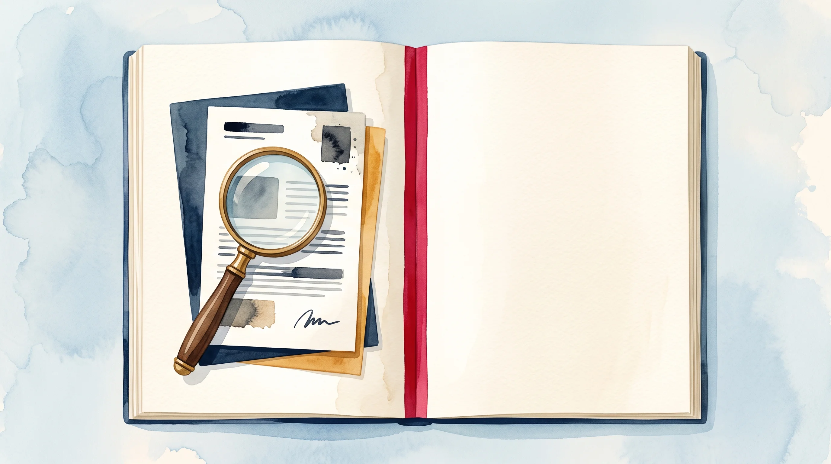 Digital illustration for article section "The Line We Don't Cross" in "ORCA Raises $7M Series A to Fix Payments Before They Fail" - A minimalist, conceptual illustration of a crisp, open editorial ledger resting on a soft, unclutter...