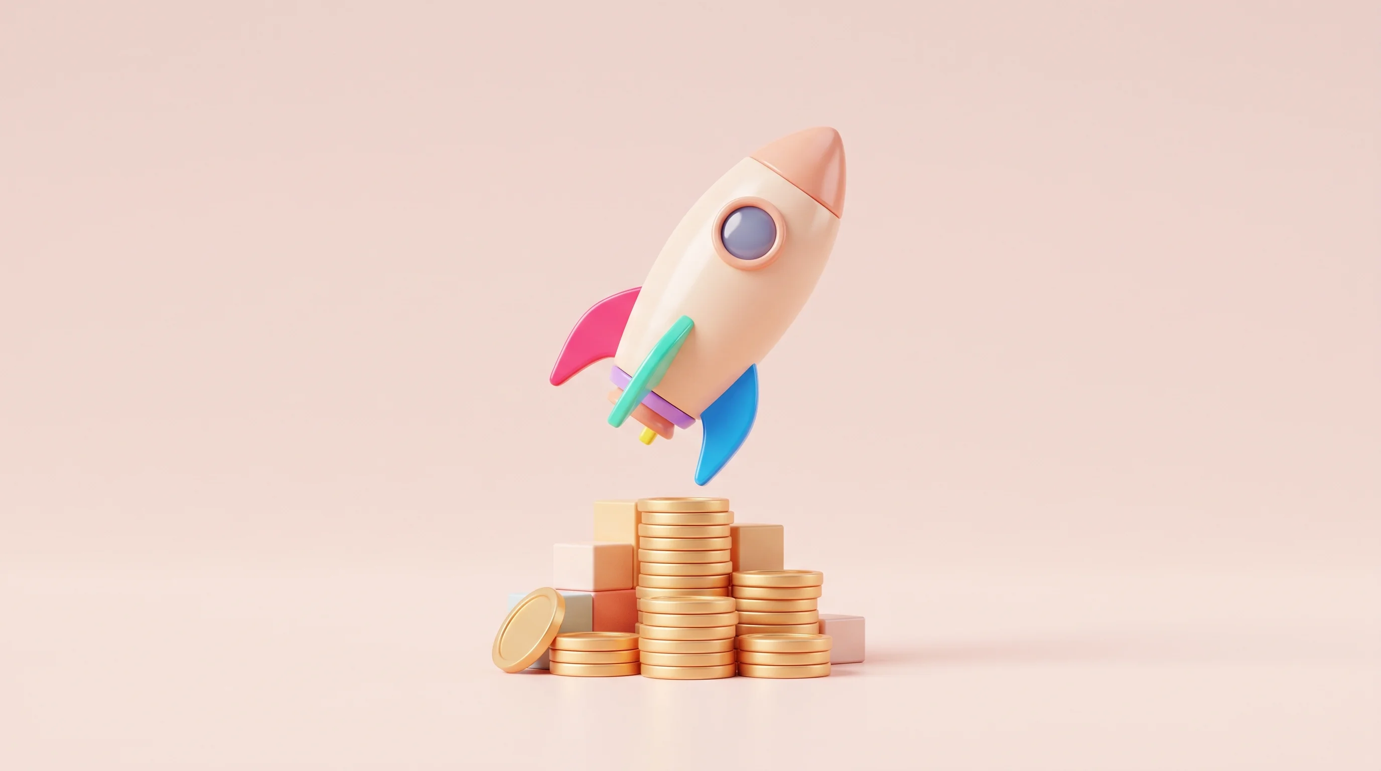 Digital illustration for article section "Traction Ahead of the Spotlight" in "YC Startup Spaceflow Launches Managed Runtime for Enterprise AI Agents" - A conceptual 3D cartoon miniature model representing the successful funding and early traction of an...