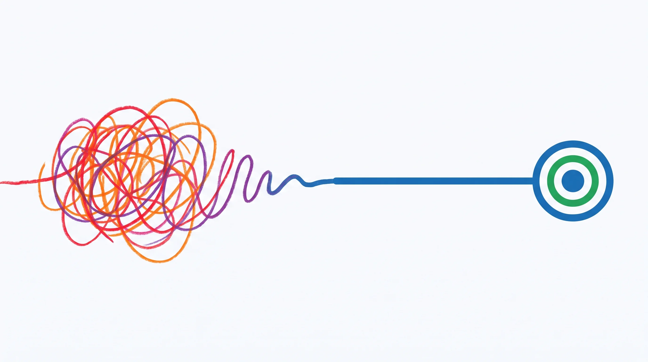 Digital illustration for article section "The Bigger Question" in "YC-Backed Rindler Launches API Translation Layer for AI Agent Automation" - A conceptual, minimal illustration representing the shift from unpredictable, breaking workflows to ...