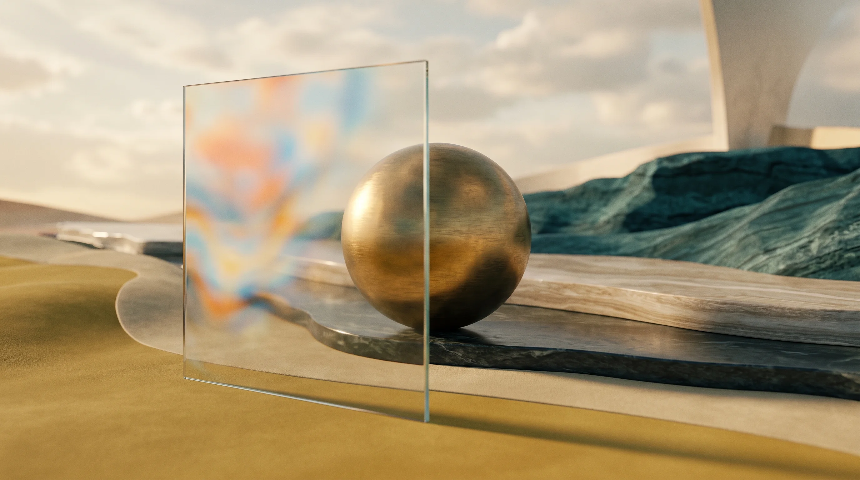 Digital illustration for article section "What Comes Next" in "The AI Trading Gold Rush: Separating Alpha from AI-Washing in 2026" - A conceptual, minimalist editorial image symbolizing market durability and the transition into futur...