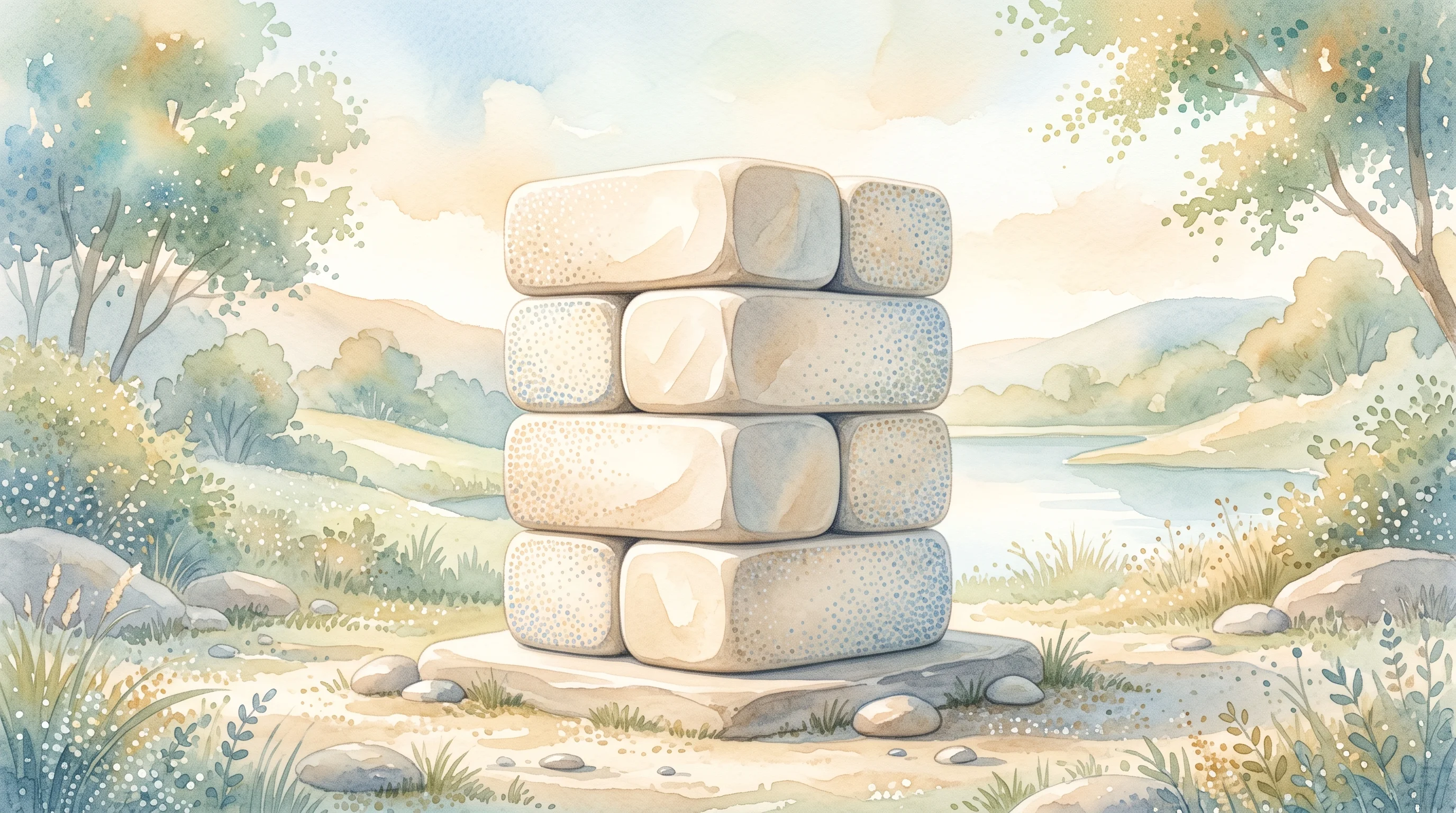 Digital illustration for article section "Content Section 4" in "Palette raises €3M to build model-neutral AI operating system" - A minimalist, conceptual representation of standardization and foundation building, featuring a perf...