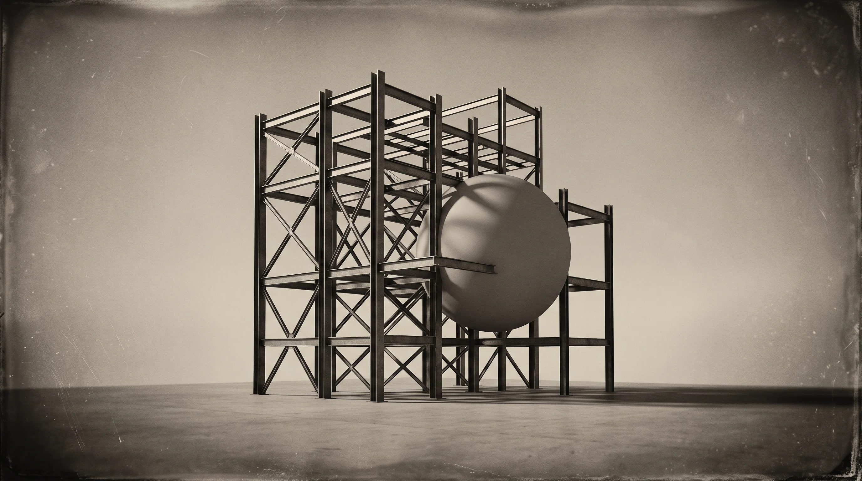 Digital illustration for article section "Crowded Field, Growing Appetite" in "Torus launches engineering AI to speed infrastructure 10x" - A minimalist and conceptual representation of the evolving construction-tech landscape, featuring a ...