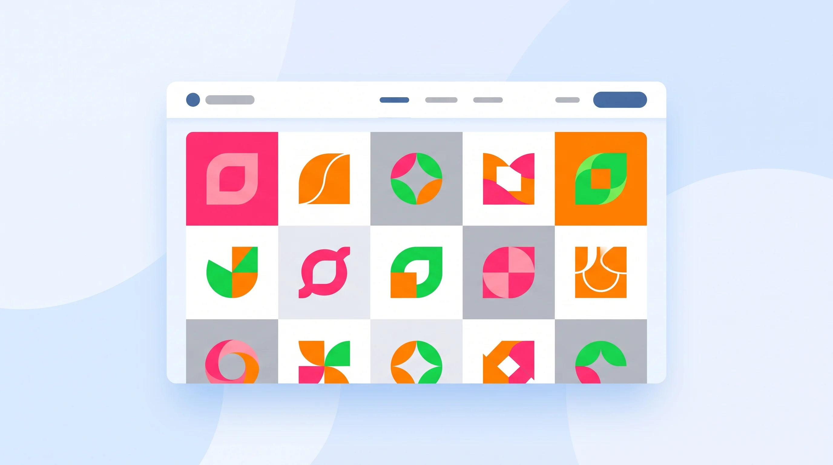 Digital illustration for article section "Content Section 3" in "Corma raises $60M to build defensive AI cybersecurity models" - A sleek, minimal conceptual illustration of a modern web interface displaying a grid of abstract, bl...
