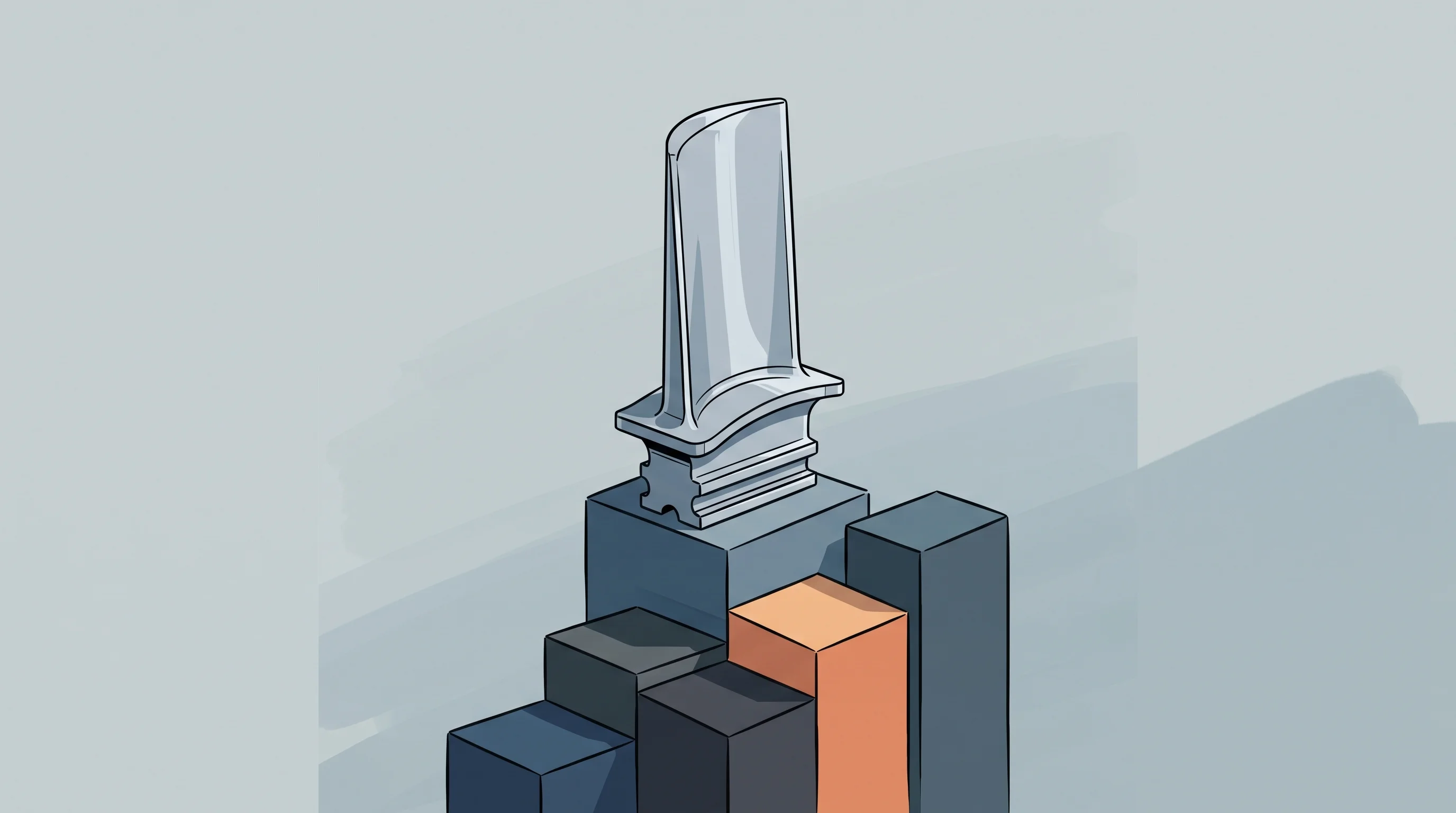 Digital illustration for article section "Content Section 3" in "Tensr launches autonomous factory to build robots 24/7" - A minimalist, modern illustration of a sleek, precision-crafted aerospace component, such as a styli...