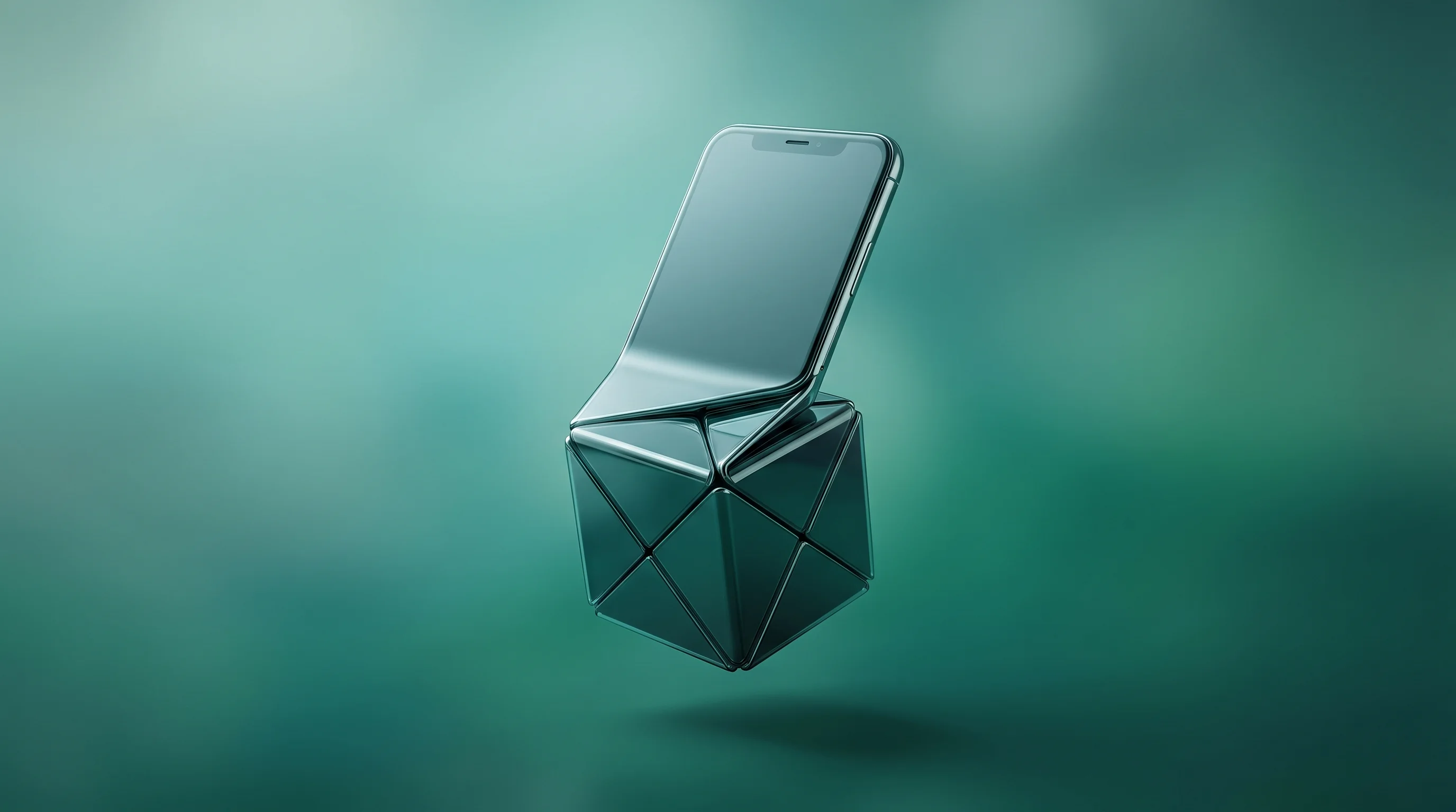 Digital illustration for article section "Content Section 2" in "Cactus Compute launches 14MB AI model for edge devices" - A conceptual and surrealist representation of extreme mobile data compression, featuring a sleek, mo...