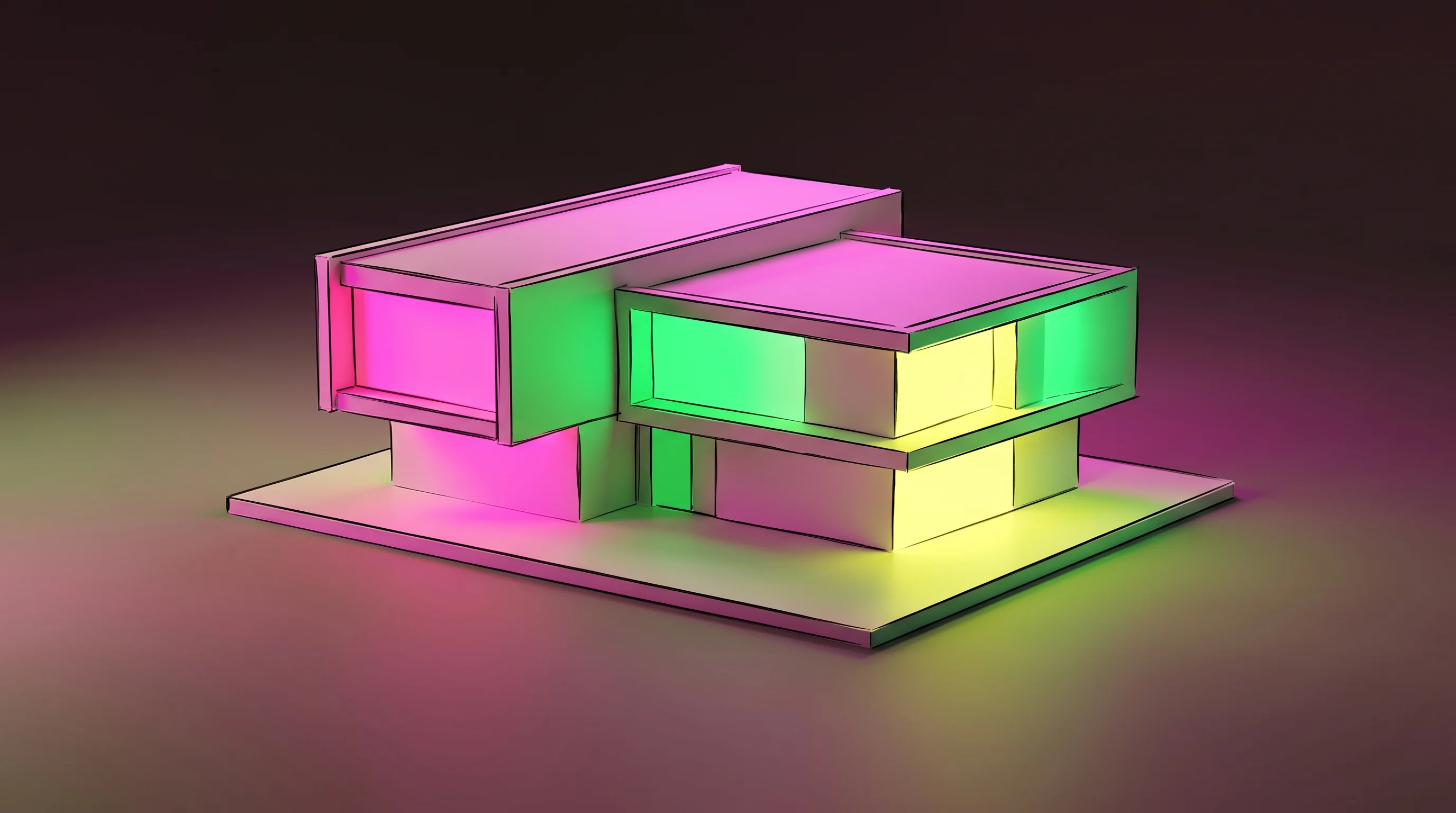 Digital illustration for article section "Content Section 2" in "Visoid raises $2.5M to bring AI rendering to architects" - A clean and minimalist conceptual representation of architectural design and property technology, fe...