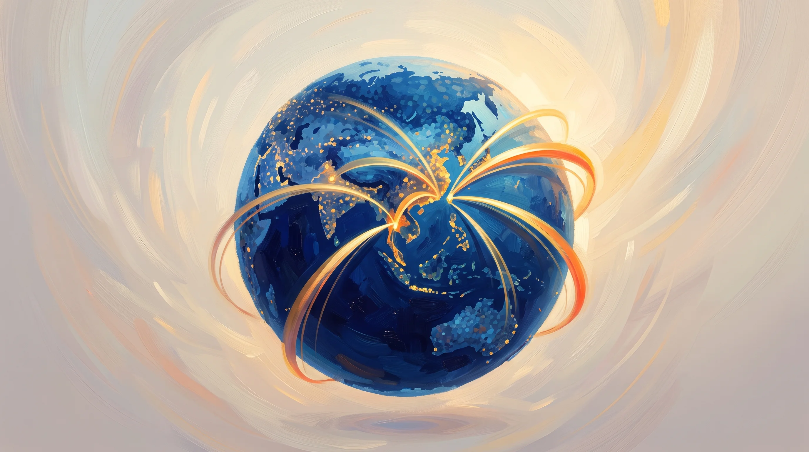 Digital illustration for article section "Content Section 3" in "Bunkerkids raises $1.3M for AI romance chat app WHIF" - A conceptual and minimalist representation of international expansion and business scaling, featurin...