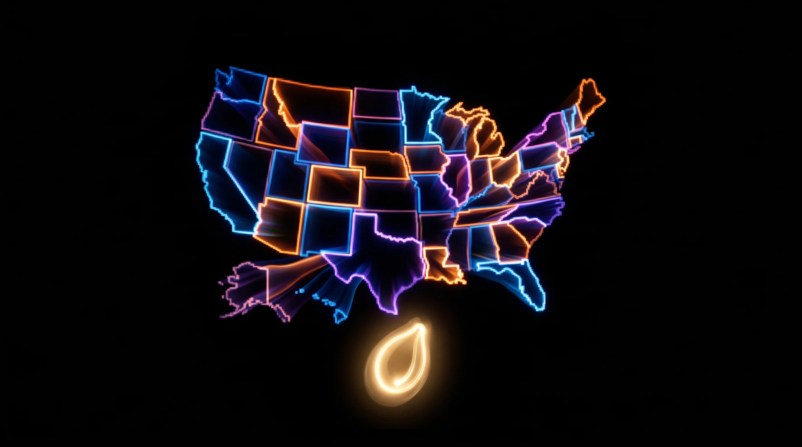 Digital illustration for article section "Content Section 3" in "Alloy raises $8M seed to build AI agents for robotics teams" - A conceptual and minimalist representation of a fragmented map of the United States, symbolizing cor...