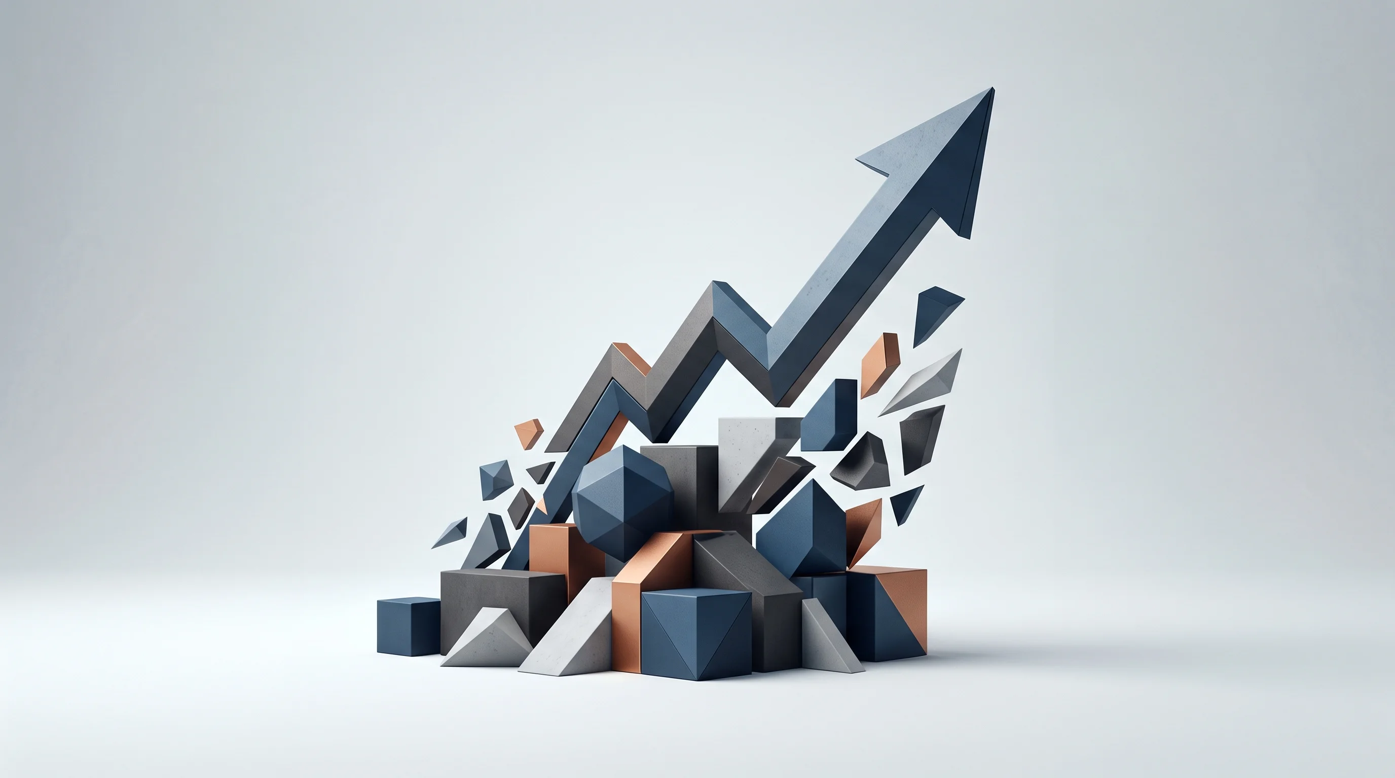 Digital illustration for article section "Content Section 4" in "Demand AI raises $2.5M to automate B2B lead generation" - A minimalist and conceptual representation of rapid revenue growth and problem-solving, featuring a ...