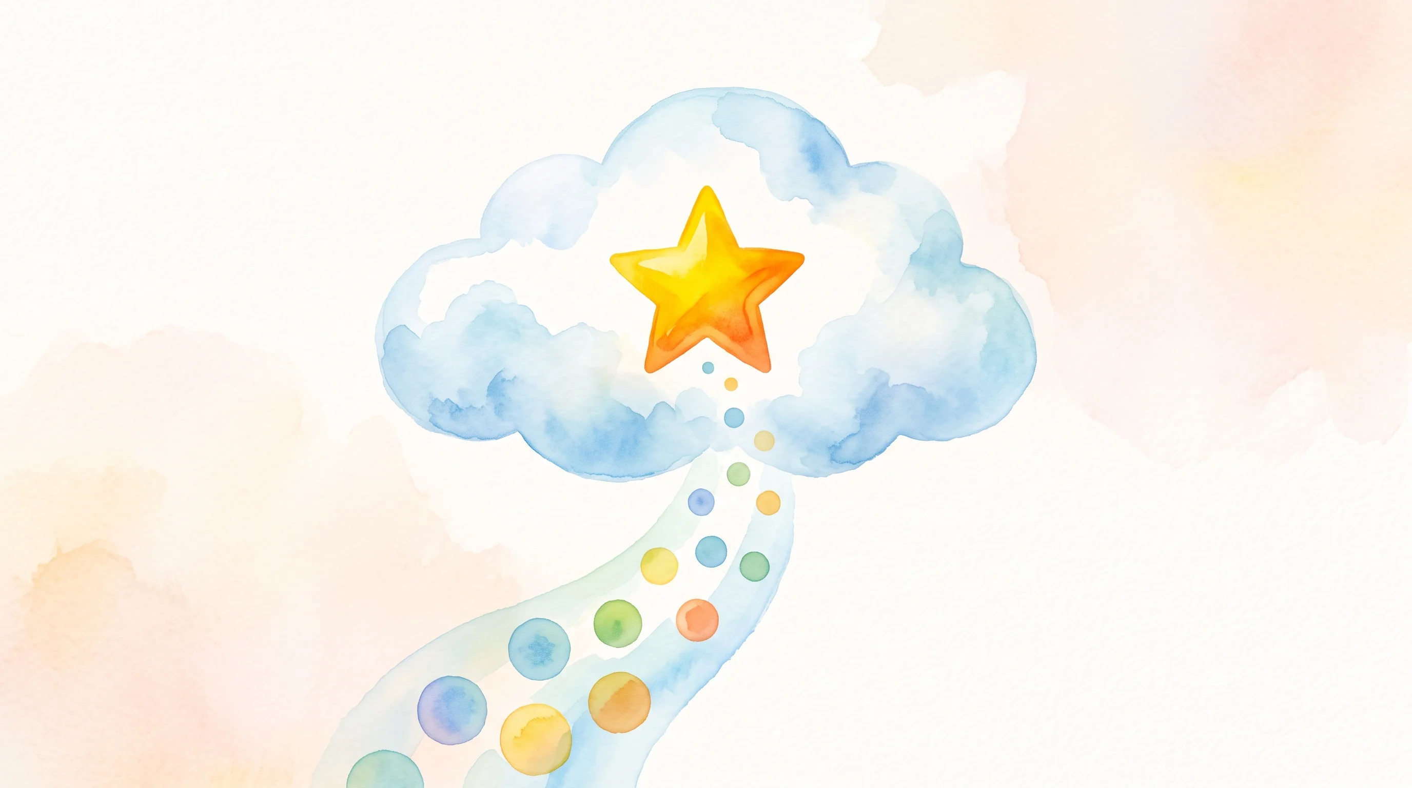 Digital illustration for article section "Adoption and Usage" in "WebBrain launches open-source AI agent for browsers" - A minimalist and conceptual illustration of a soft, soaring cloud holding a bright, stylized star at...